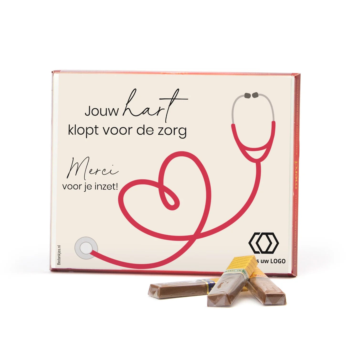 Merci met eigen inlay kaart 250 gram - Verpleging - Bedankjes.nl