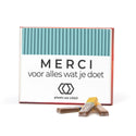 Merci met eigen inlay kaart 250 gram - Vrijwilliger - Bedankjes.nl