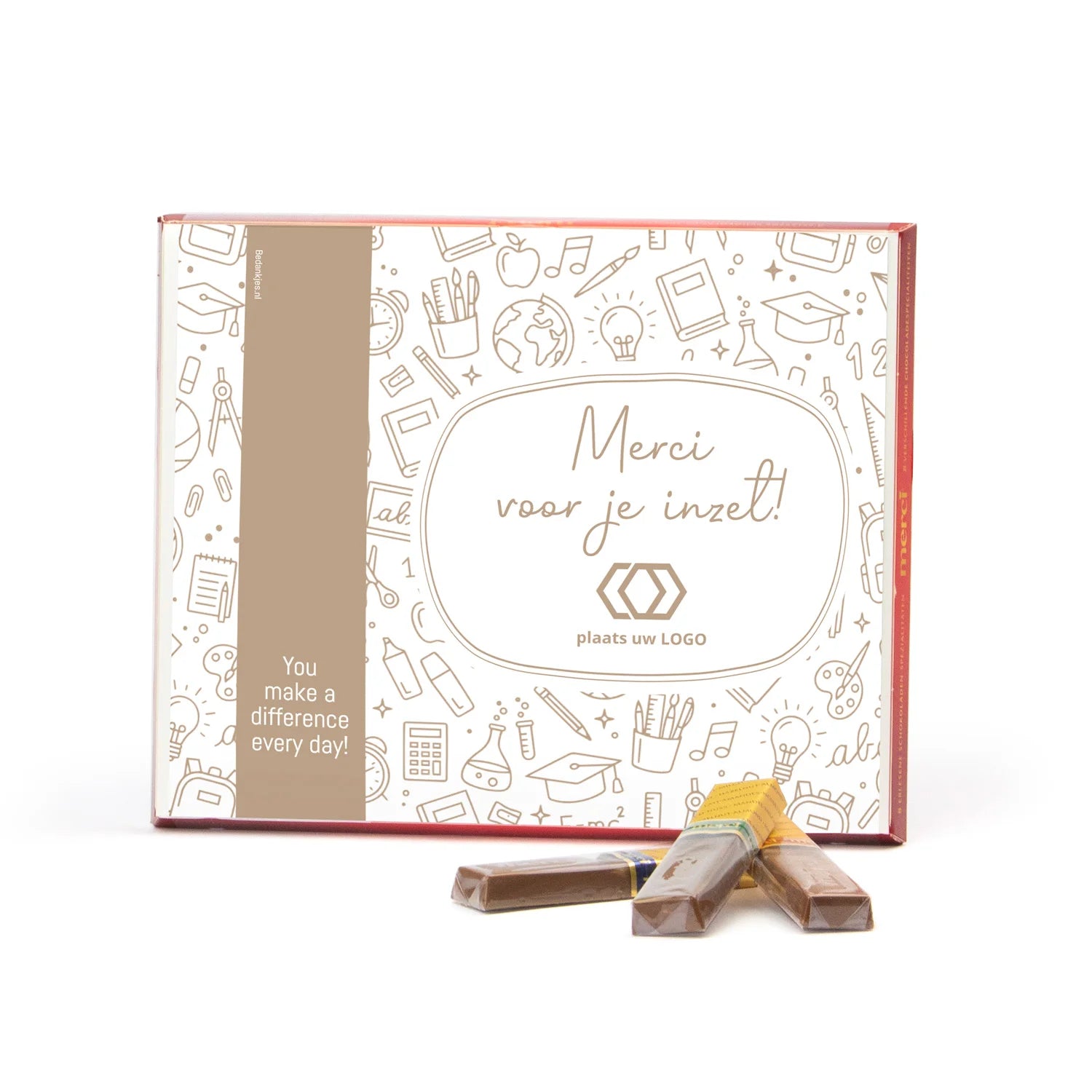 Merci met eigen inlay kaart 250 gram - Leraar - Bedankjes.nl