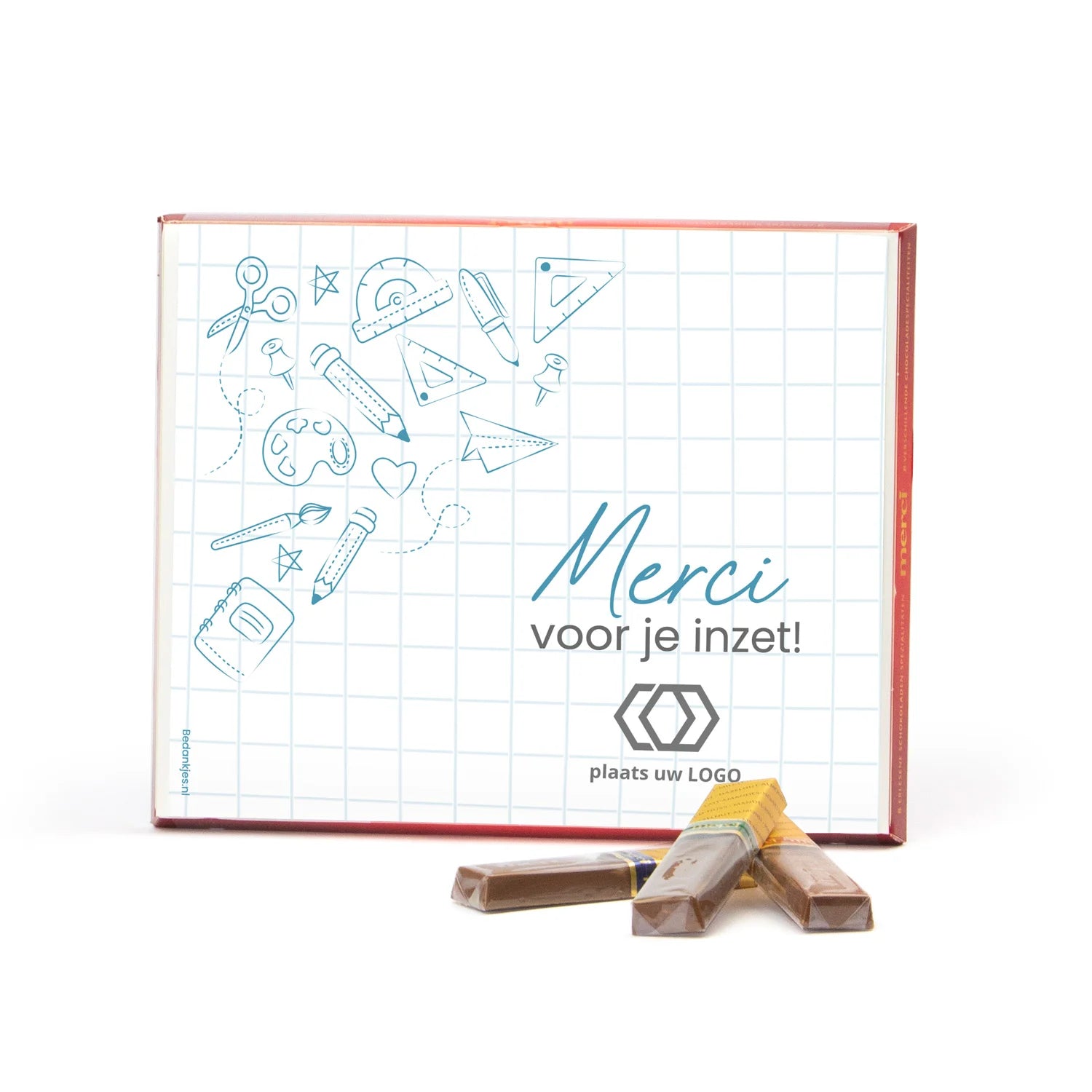 Merci met eigen inlay kaart 250 gram - Leraar - Bedankjes.nl