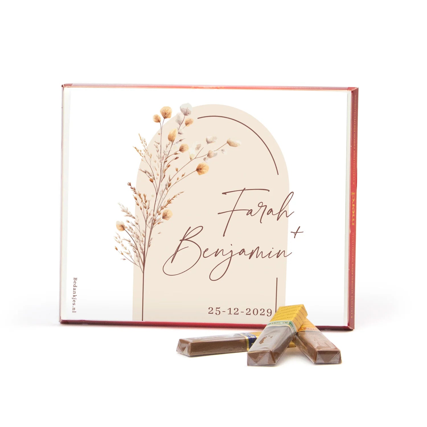 Merci met eigen inlay kaart 250 gram - Trouwen - Bedankjes.nl