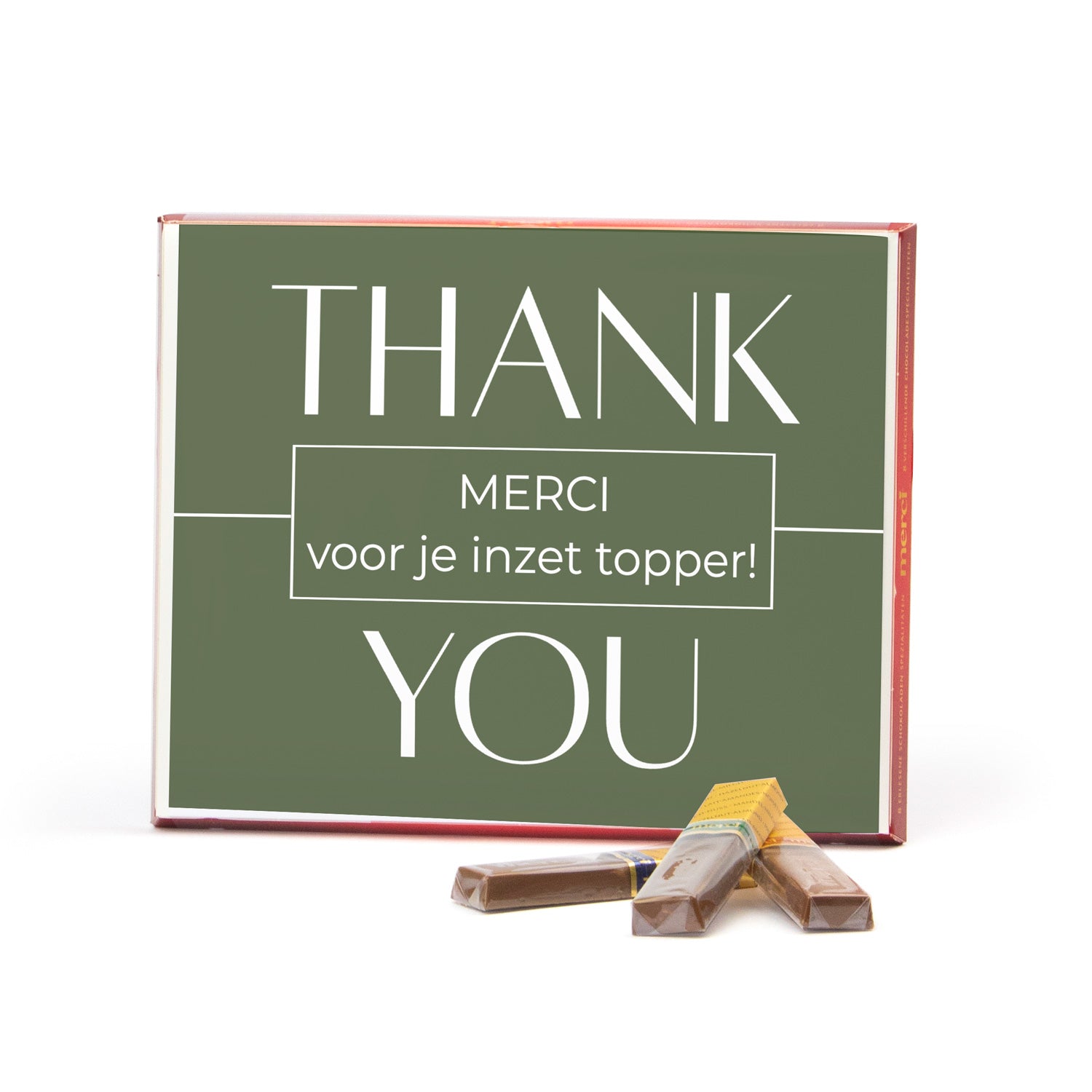 Merci met eigen inlay kaart 250 gram - Vrijwilliger - Bedankjes.nl