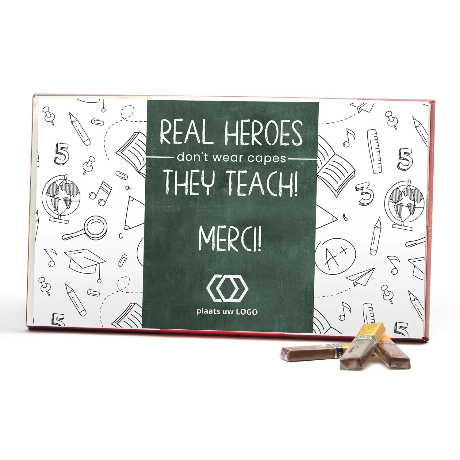 Merci met eigen inlay kaart 400 gram - Leraar - Bedankjes.nl