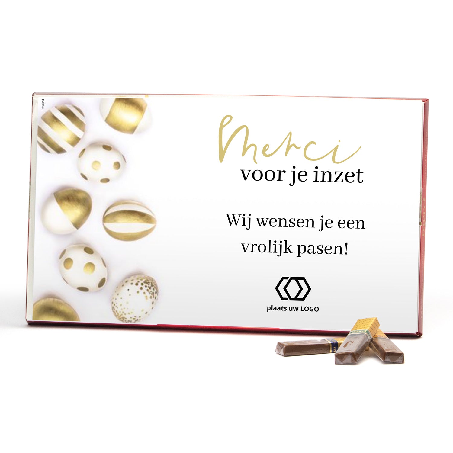 Merci met eigen inlay kaart 400 gram - Pasen - Bedankjes.nl