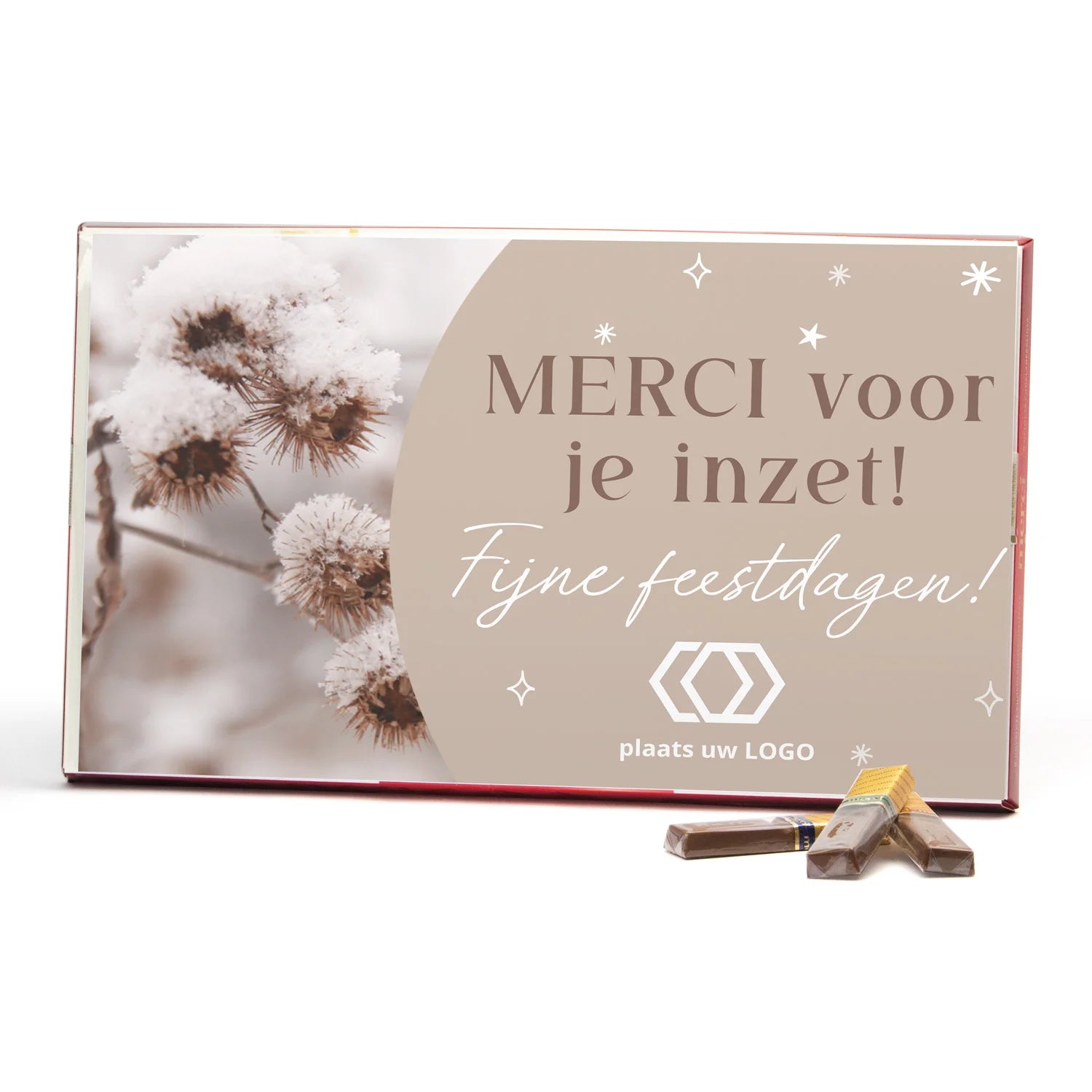 Merci met eigen inlay kaart 400 gram - Kerst - Bedankjes.nl