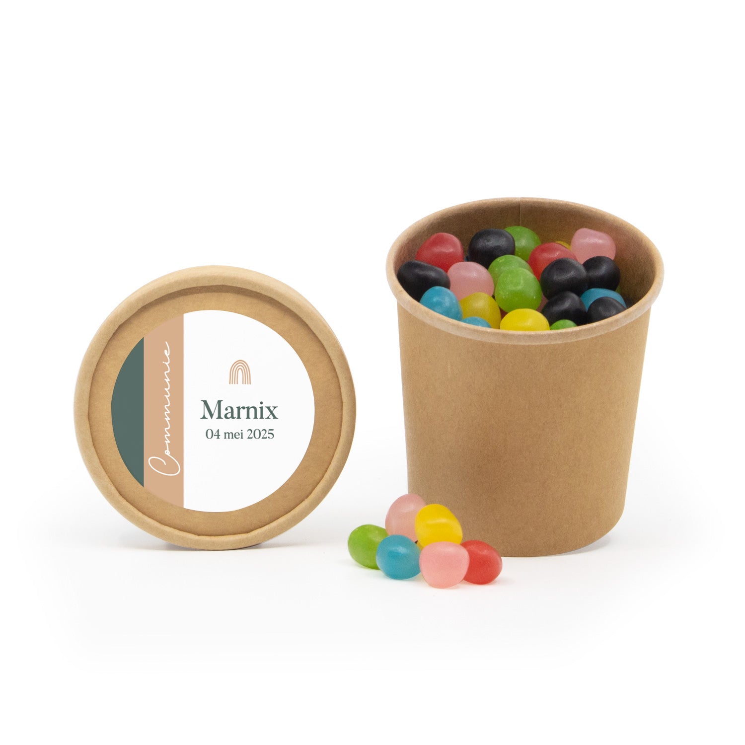 Bio kraftbekertje met Snoep - Communie jongens - Bedankjes.nl