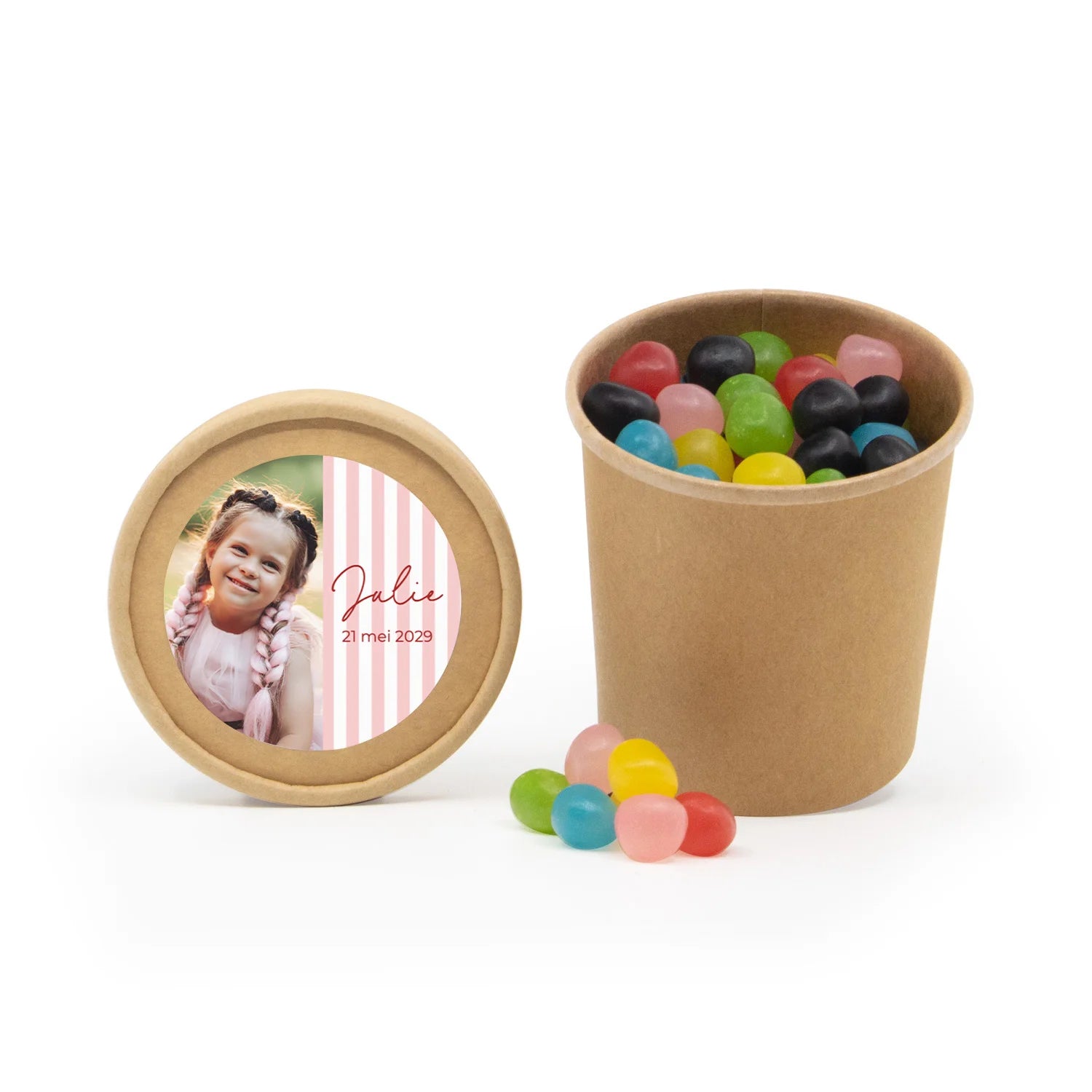 Bio kraftbekertje met Snoep - Communie meisjes