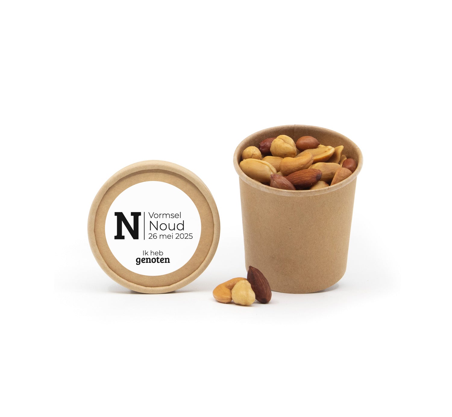 Bio kraftbekertje met verse noten - Communie jongens - Bedankjes.nl