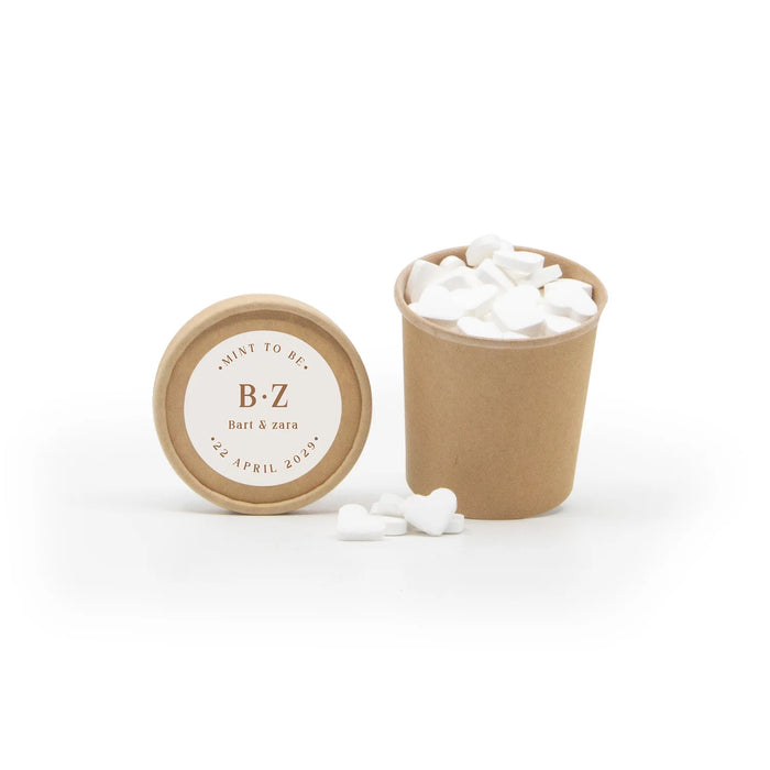 Bio kraftbekertje met Snoep - Trouwen Bio kraftbekertje met Snoep - Trouwen