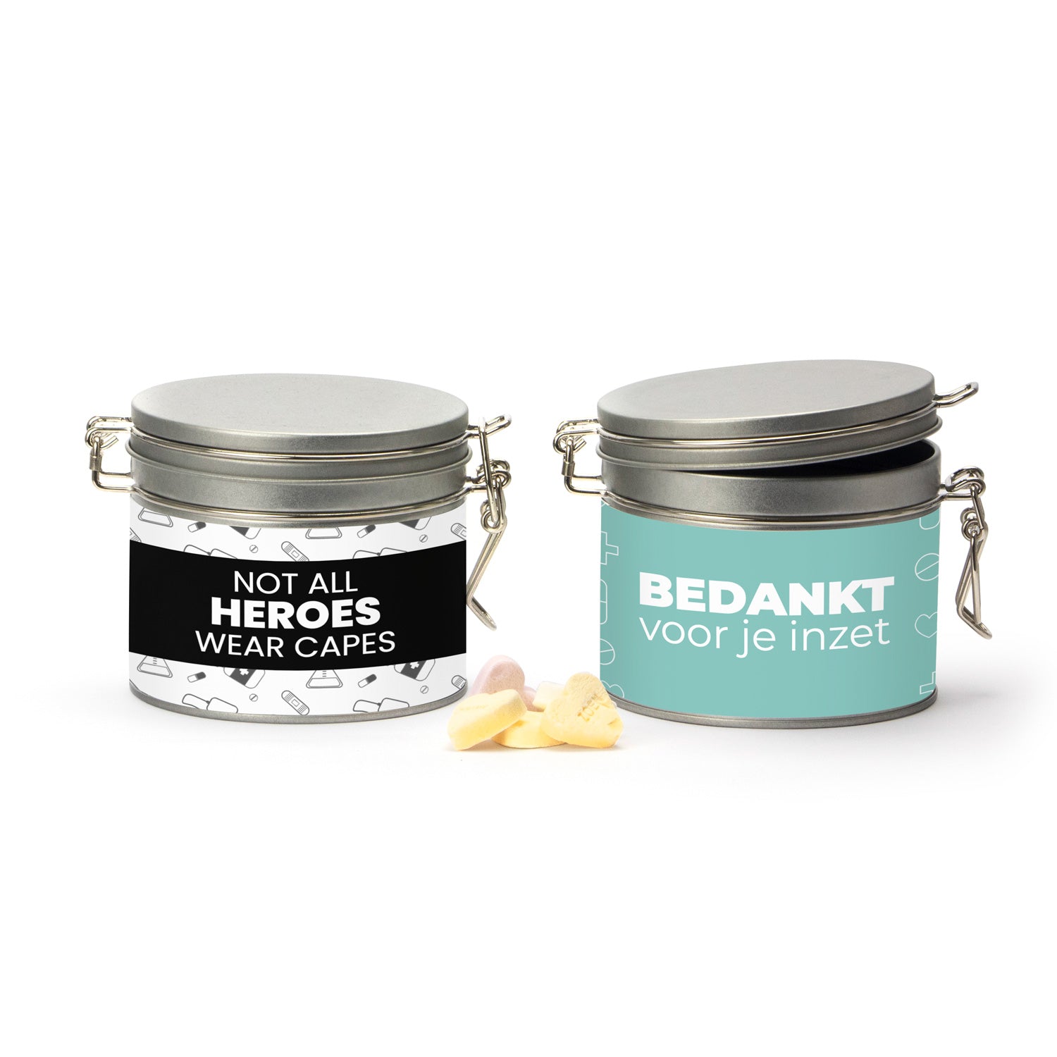 Beugelblik medium met eigen wikkel - Verpleging - Bedankjes.nl