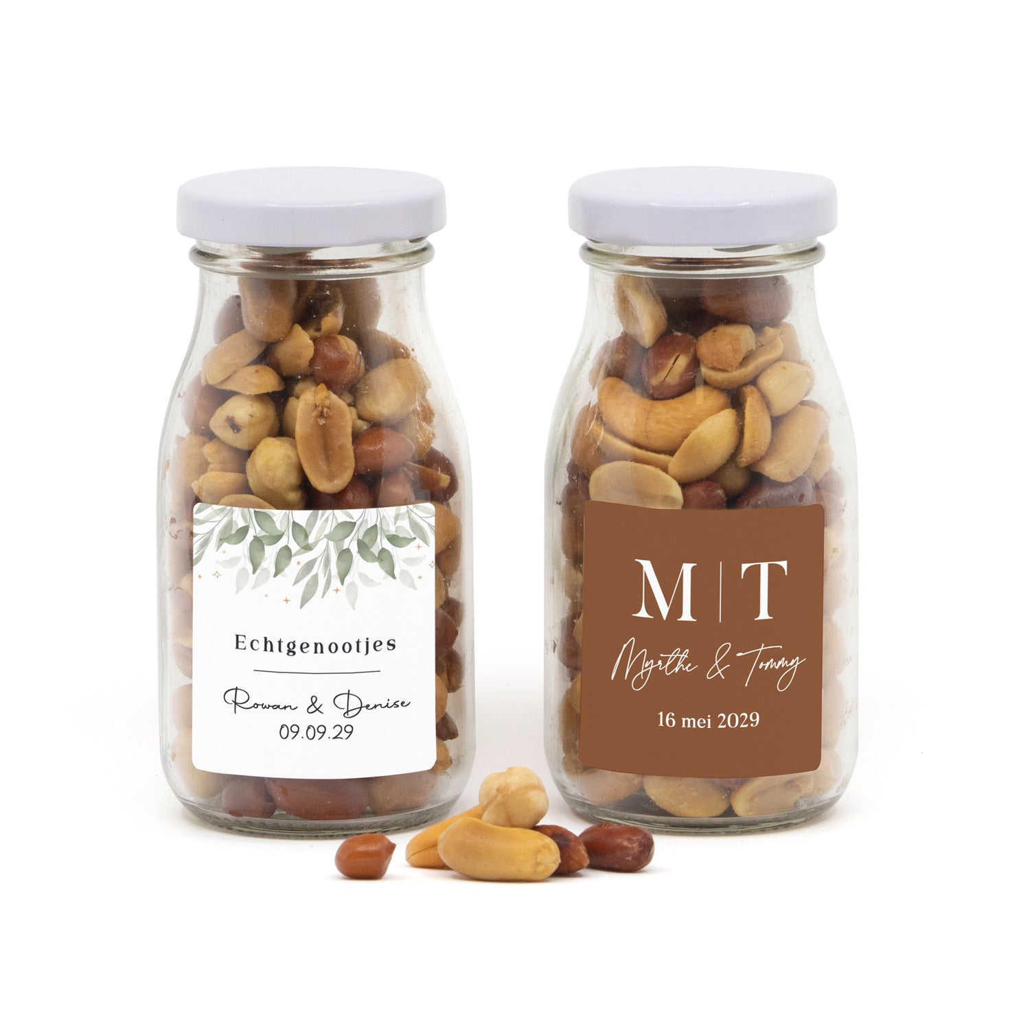 Echtgenootjes in melkflesje - Trouwen - Bedankjes.nl