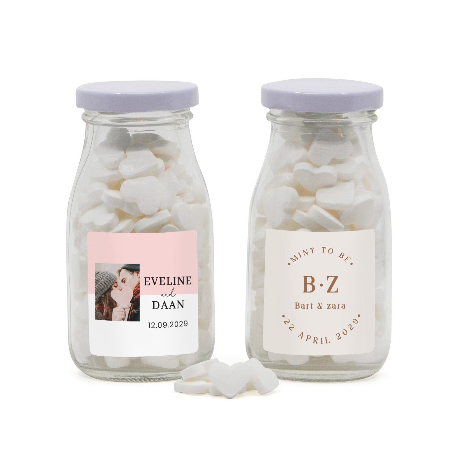 Glazen melkflesje met snoep - Trouwen - Bedankjes.nl