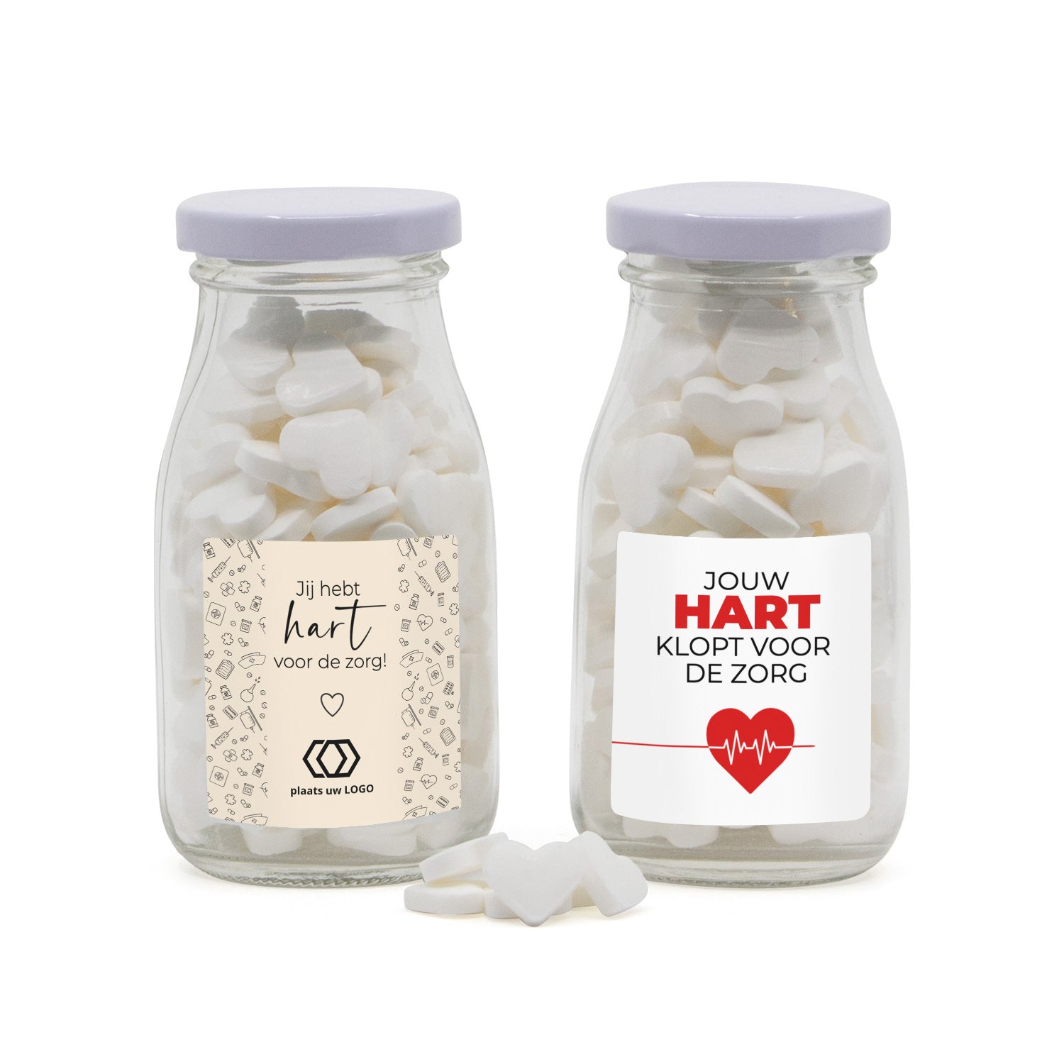 Glazen melkflesje met snoep - Verpleging - Bedankjes.nl