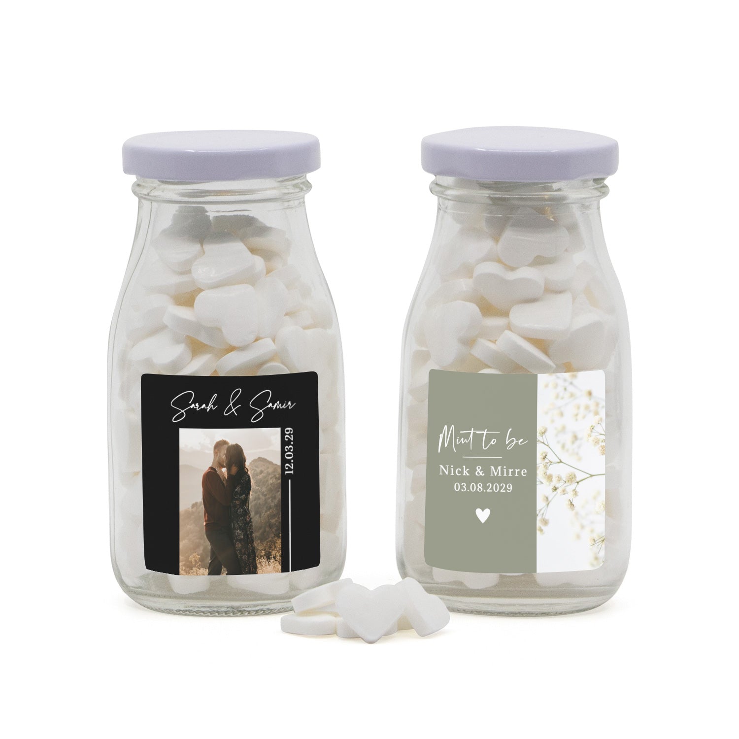 Glazen melkflesje met snoep - Trouwen - Bedankjes.nl