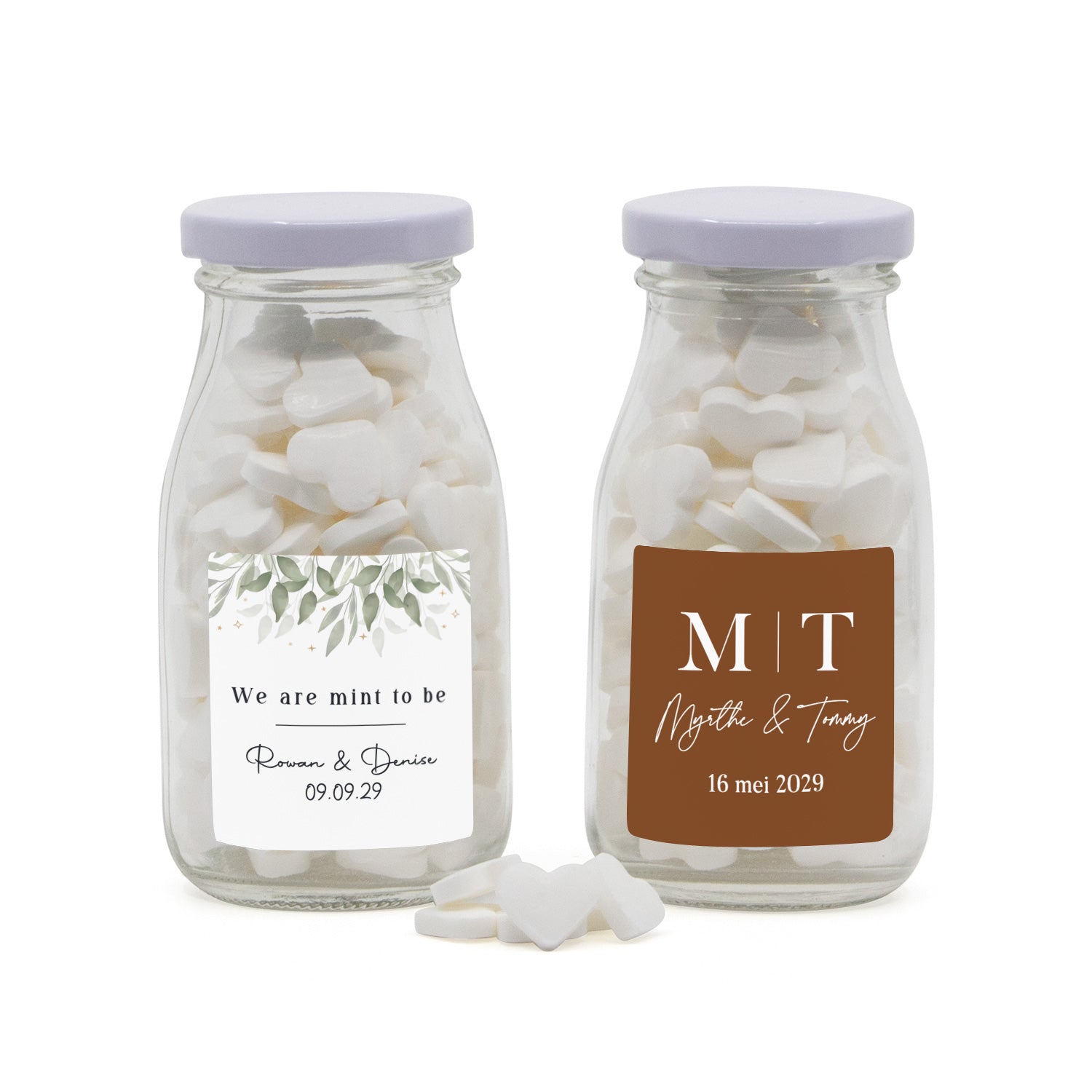 Glazen melkflesje met snoep - Trouwen - Bedankjes.nl