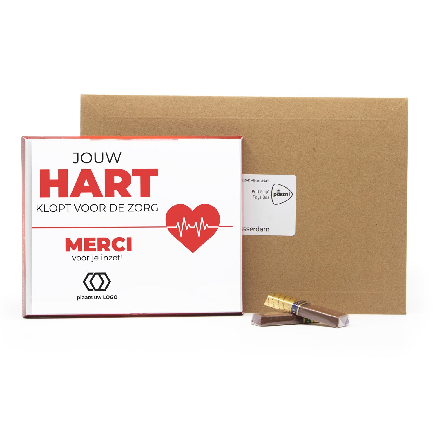 Merci 250 gram met logo versturen - Verpleging - Bedankjes.nl