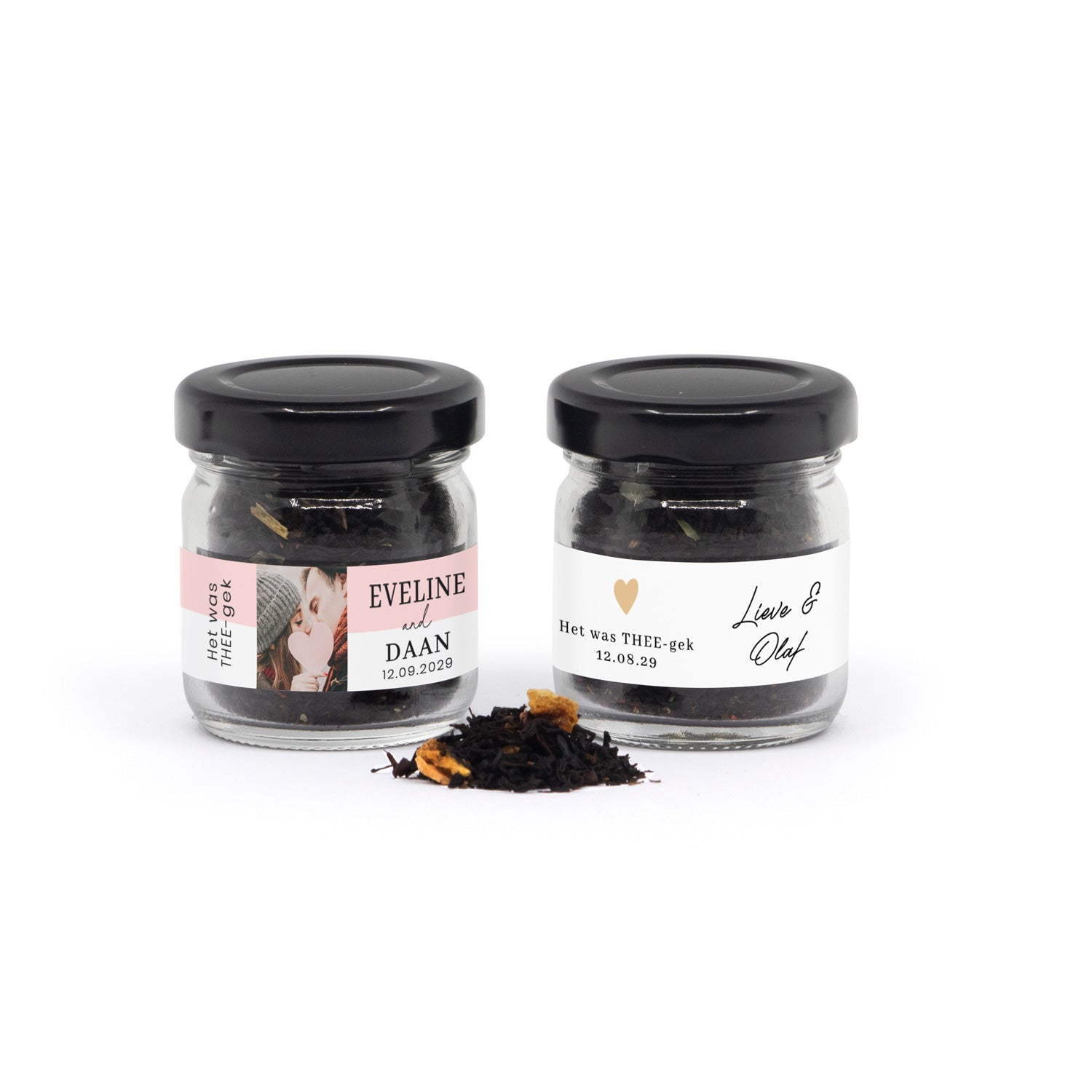 Het was THEE gek! in glazen potje - Trouwen - Bedankjes.nl