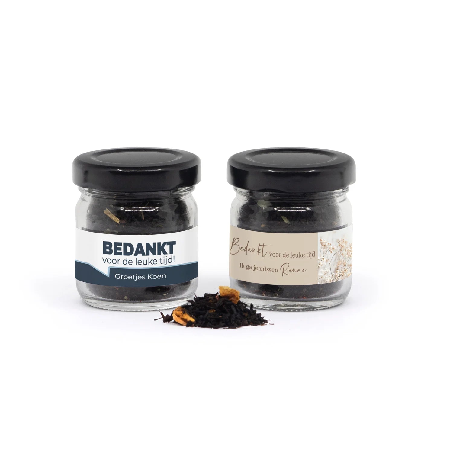 Het was THEE gek! in glazen potje - Afscheid collega's - Bedankjes.nl