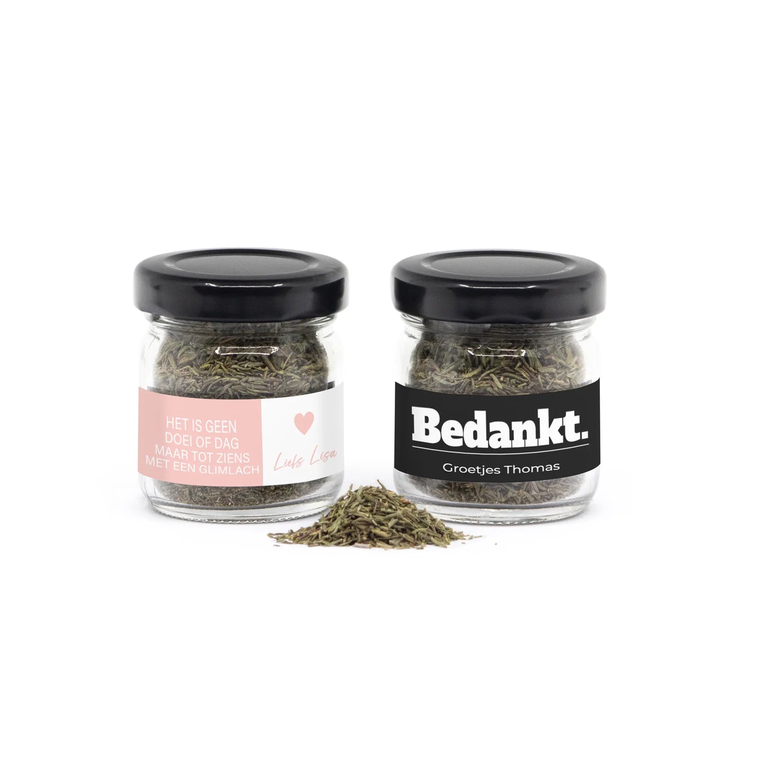 TIJM to Go! in mini glazen potje - Afscheid collega's - Bedankjes.nl