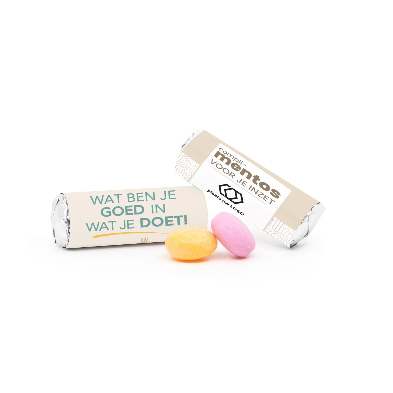 Mini Mentos rolletjes (25 stuks) eigen etiket - Zakelijk