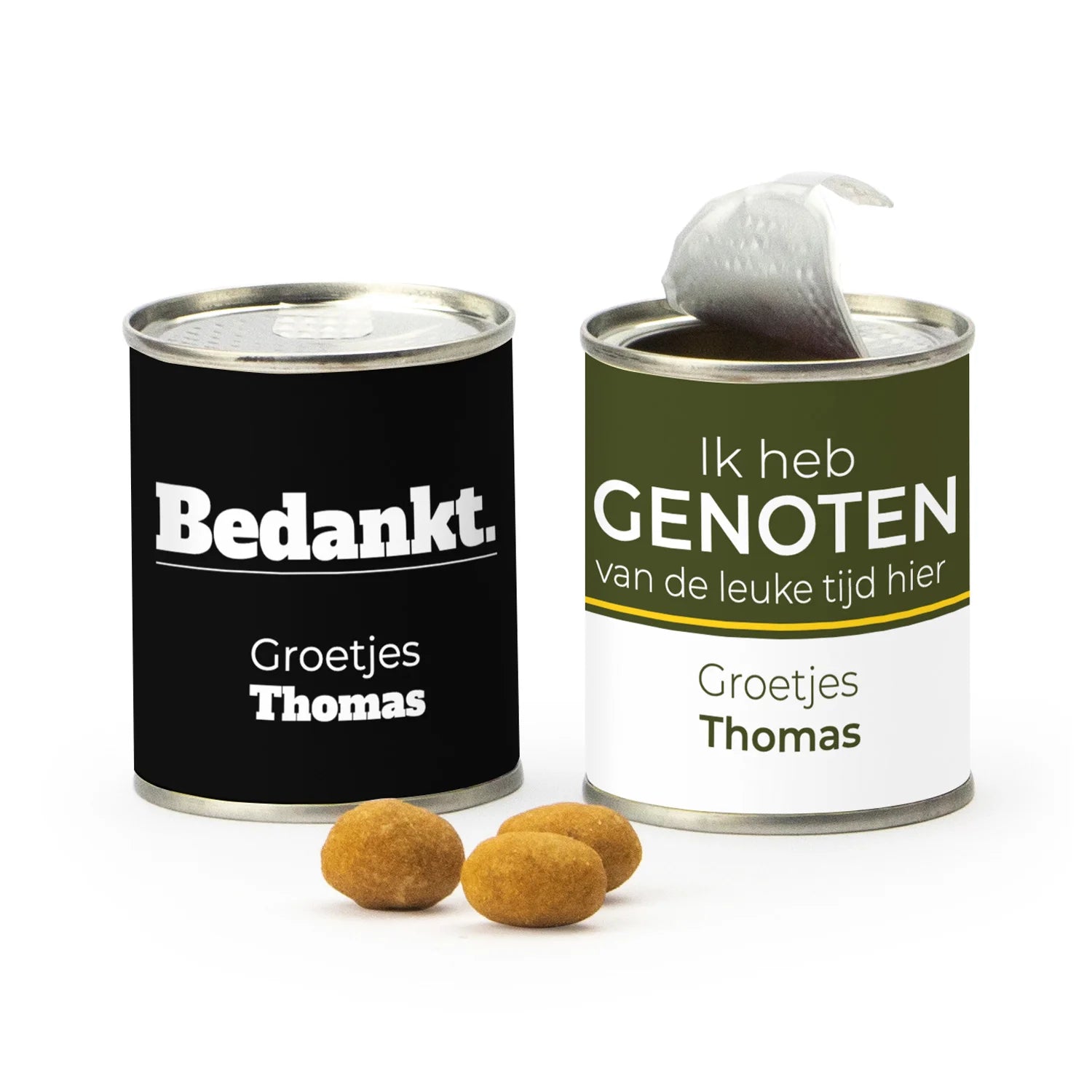 Blikje Borrelnootjes - Afscheid Collega's - Bedankjes.nl