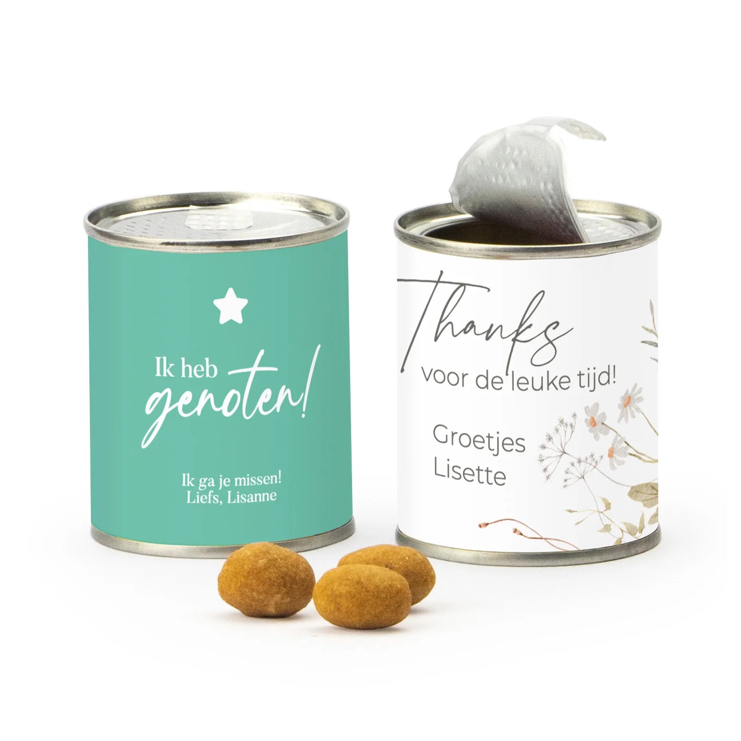 Blikje Borrelnootjes - Afscheid Collega's - Bedankjes.nl