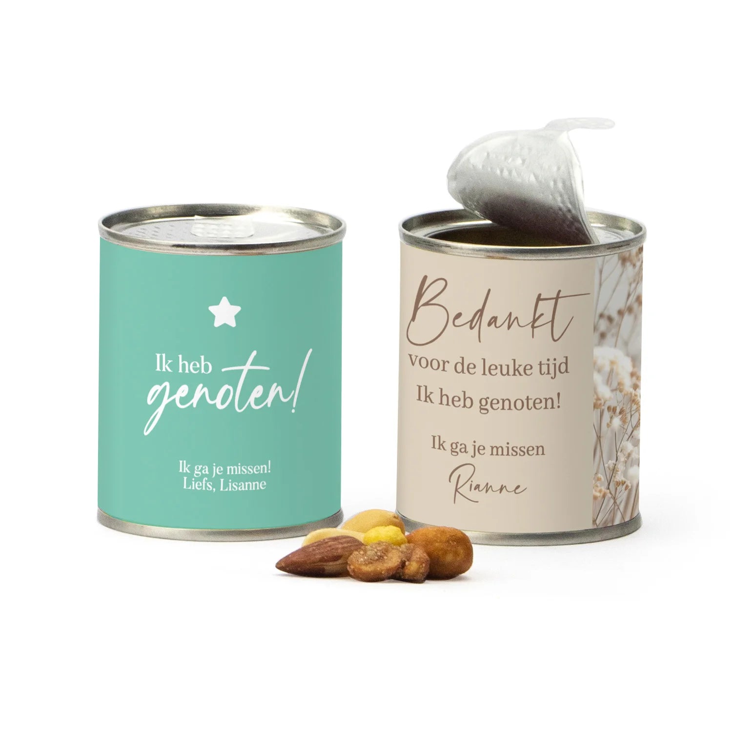 Blikje Cocktailmix met persoonlijke wikkel - Afscheid Collega's - Bedankjes.nl