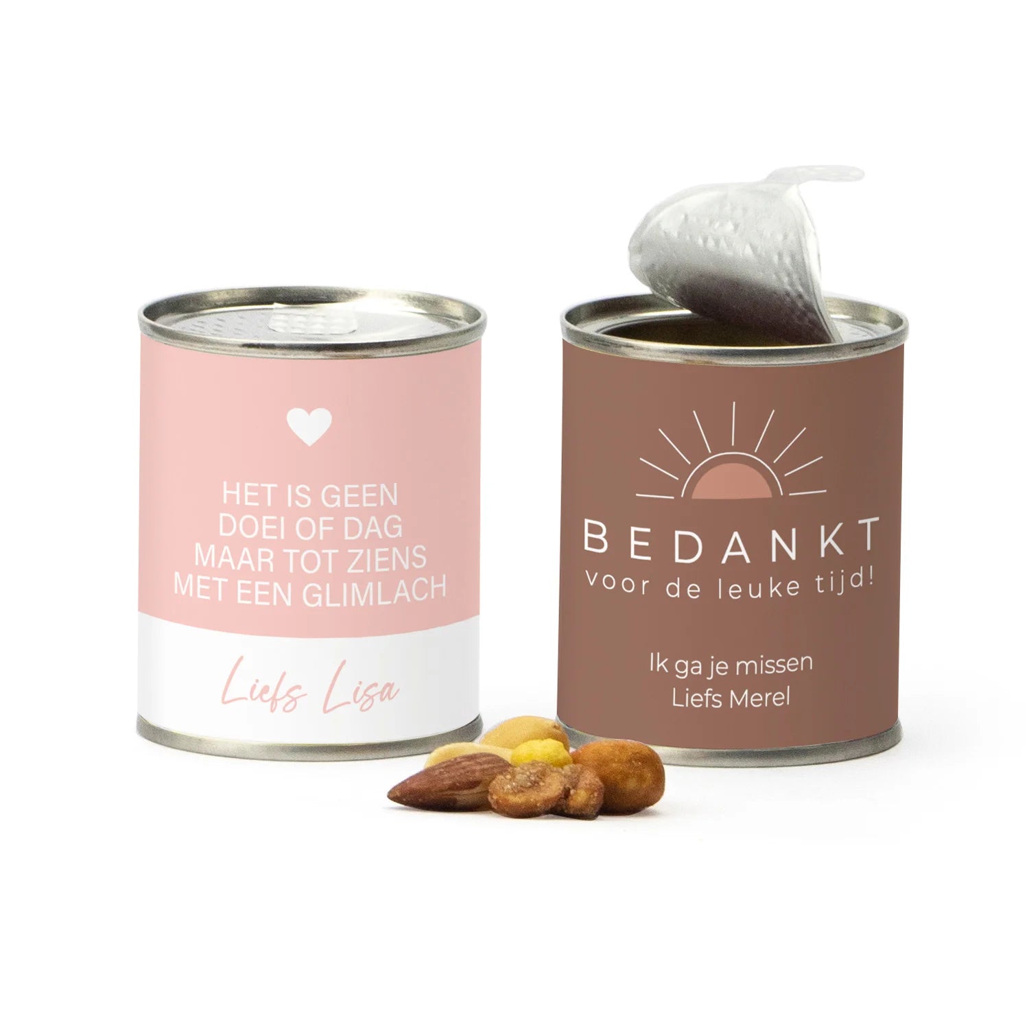 Blikje Cocktailmix met persoonlijke wikkel - Afscheid Collega's - Bedankjes.nl