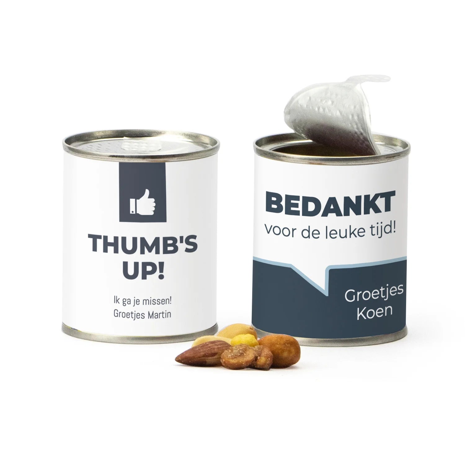 Blikje Cocktailmix met persoonlijke wikkel - Afscheid Collega's - Bedankjes.nl