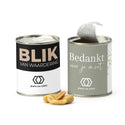 Blikje zoute pinda met logo - Vrijwilliger - Bedankjes.nl