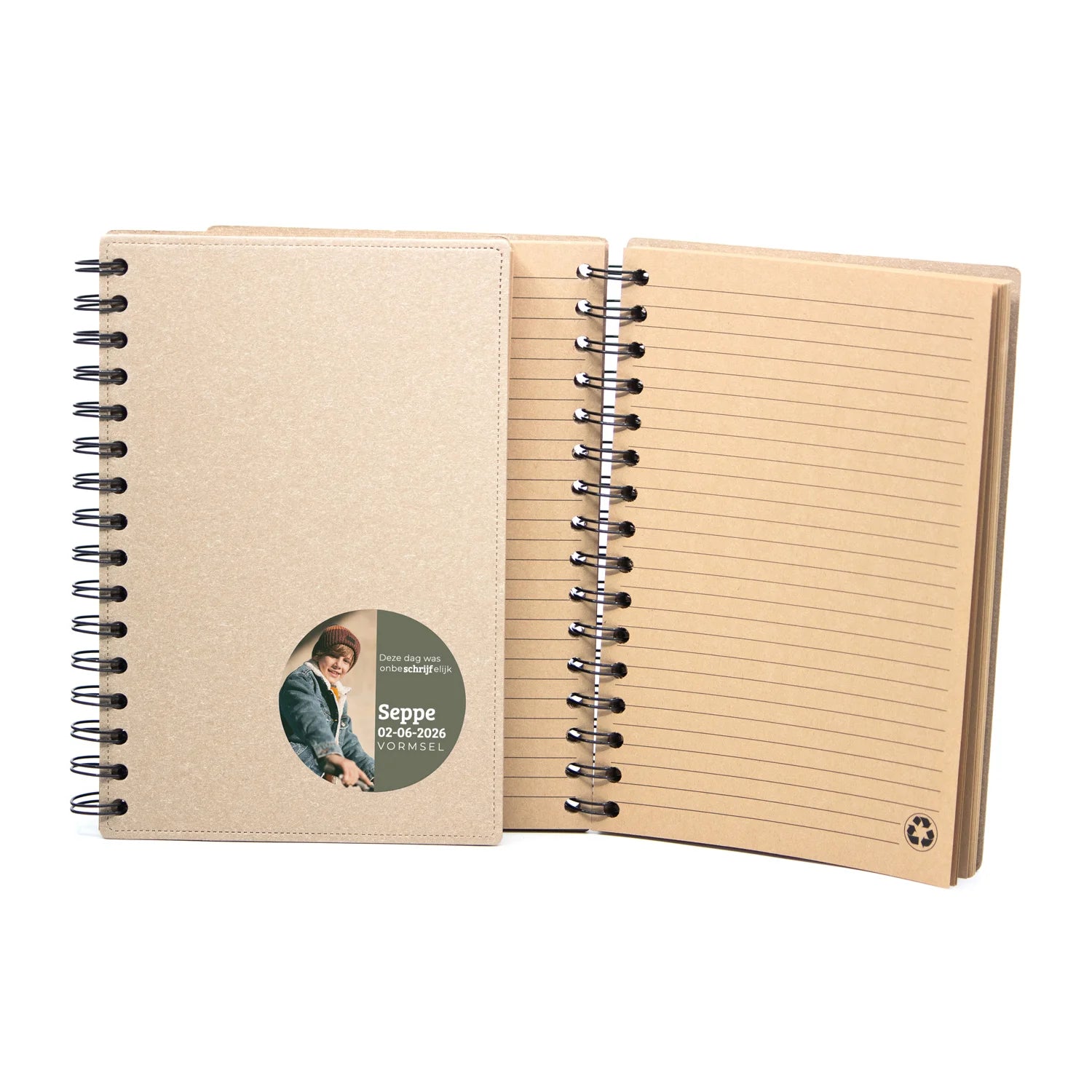 A5 Notitieboek gerecycled met ringband - communie jongens - Bedankjes.nl