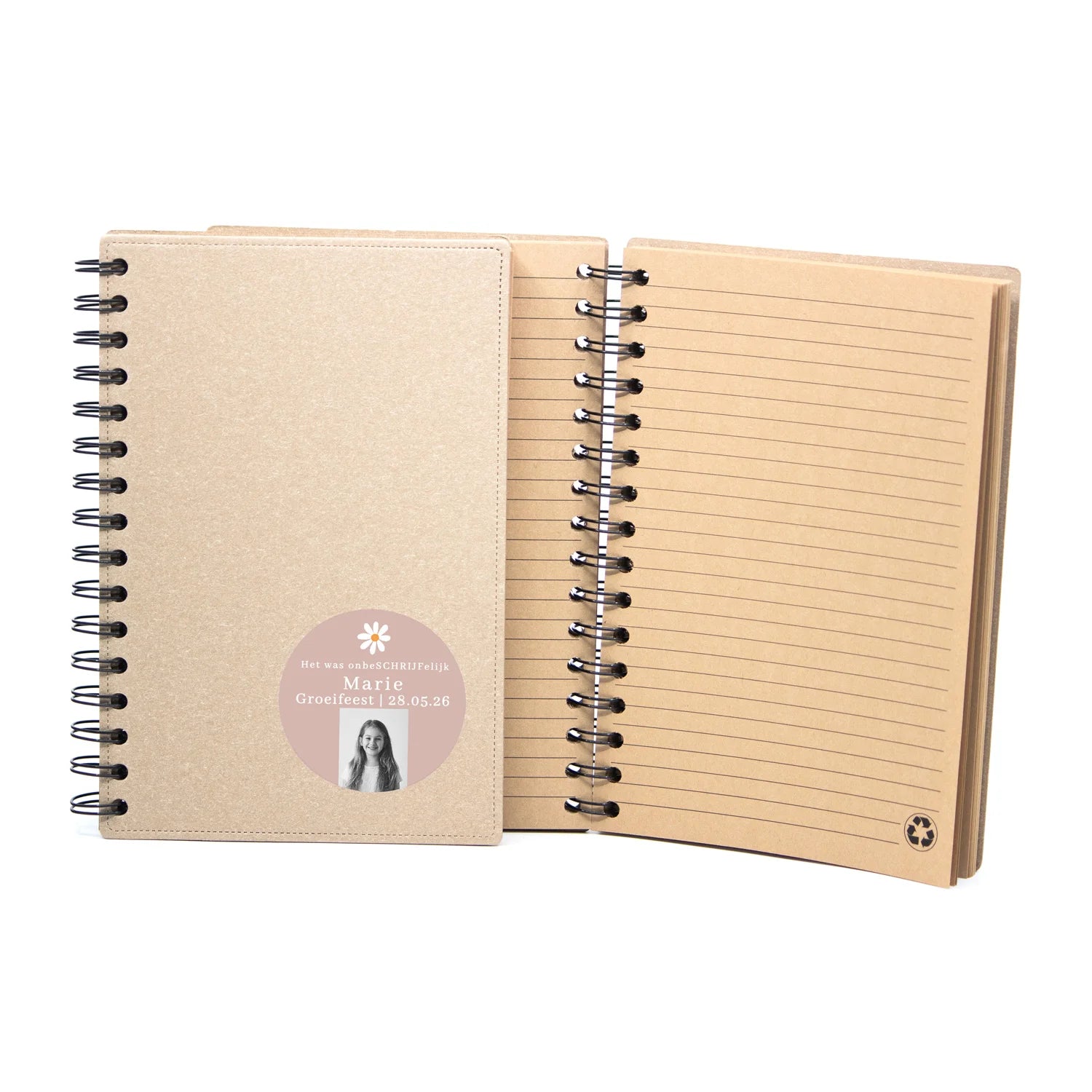 A5 Notitieboek gerecycled met ringband - communie meisjes - Bedankjes.nl