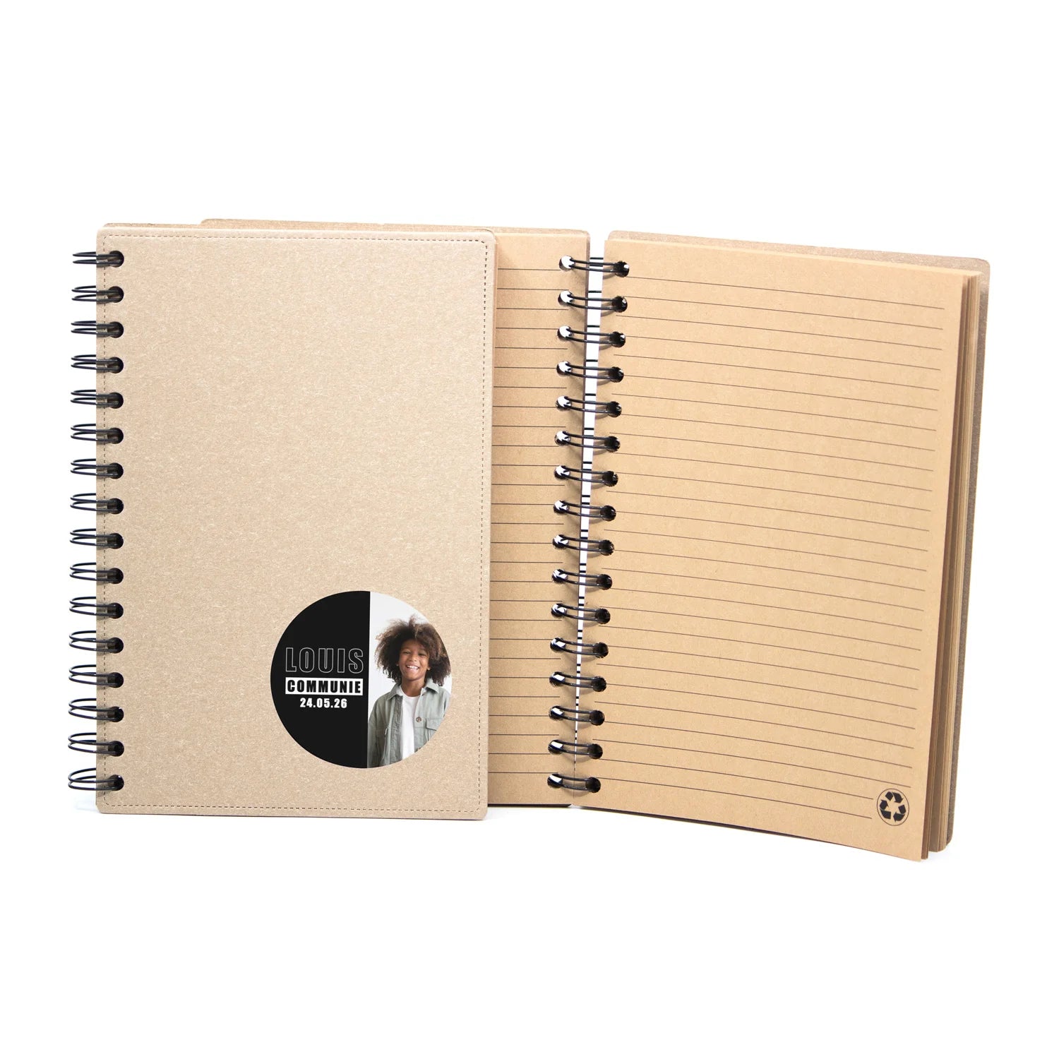 A5 Notitieboek gerecycled met ringband - communie jongens - Bedankjes.nl