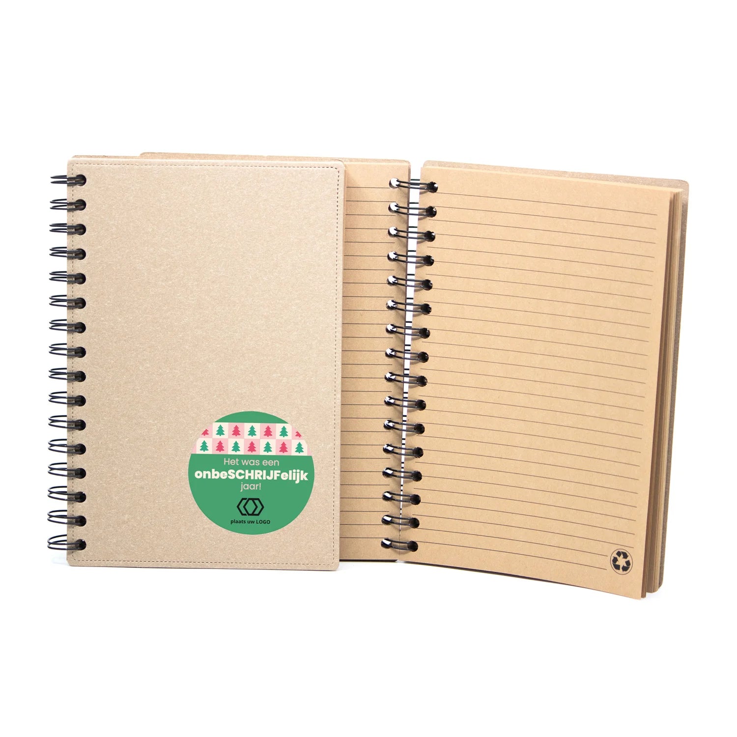 Duurzaam notitieboek met eigen logo - Kerst - Bedankjes.nl