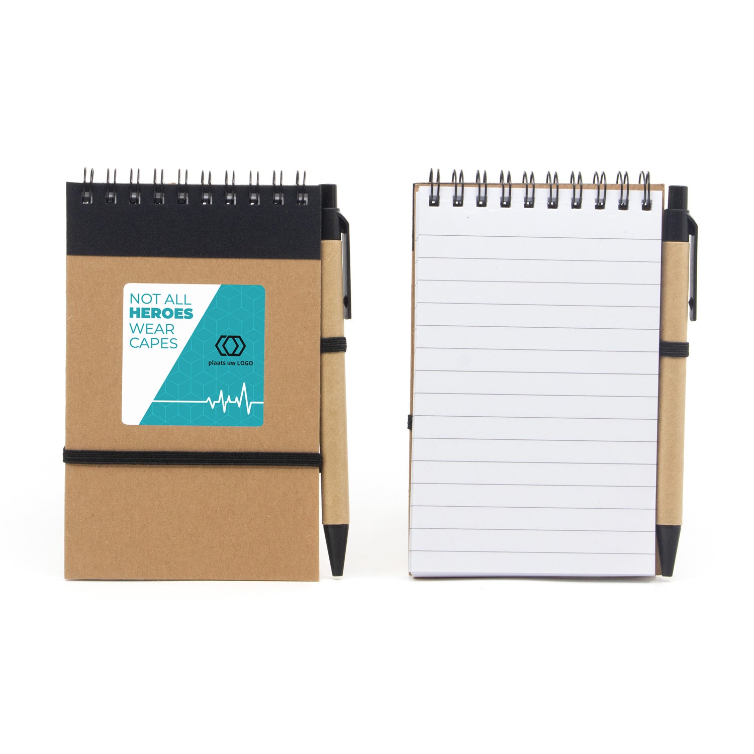 Notitieboekje met balpen en eigen etiket - Verpleging - Bedankjes.nl