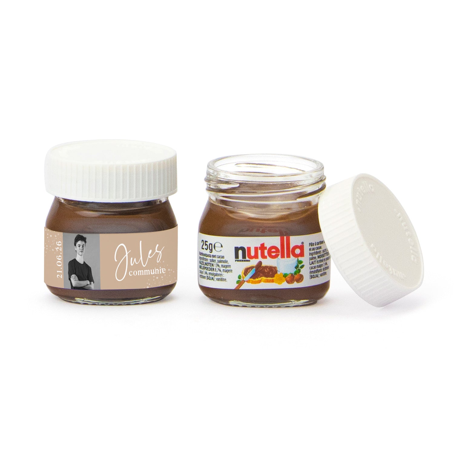 Mini potje nutella - Communie jongens - Bedankjes.nl