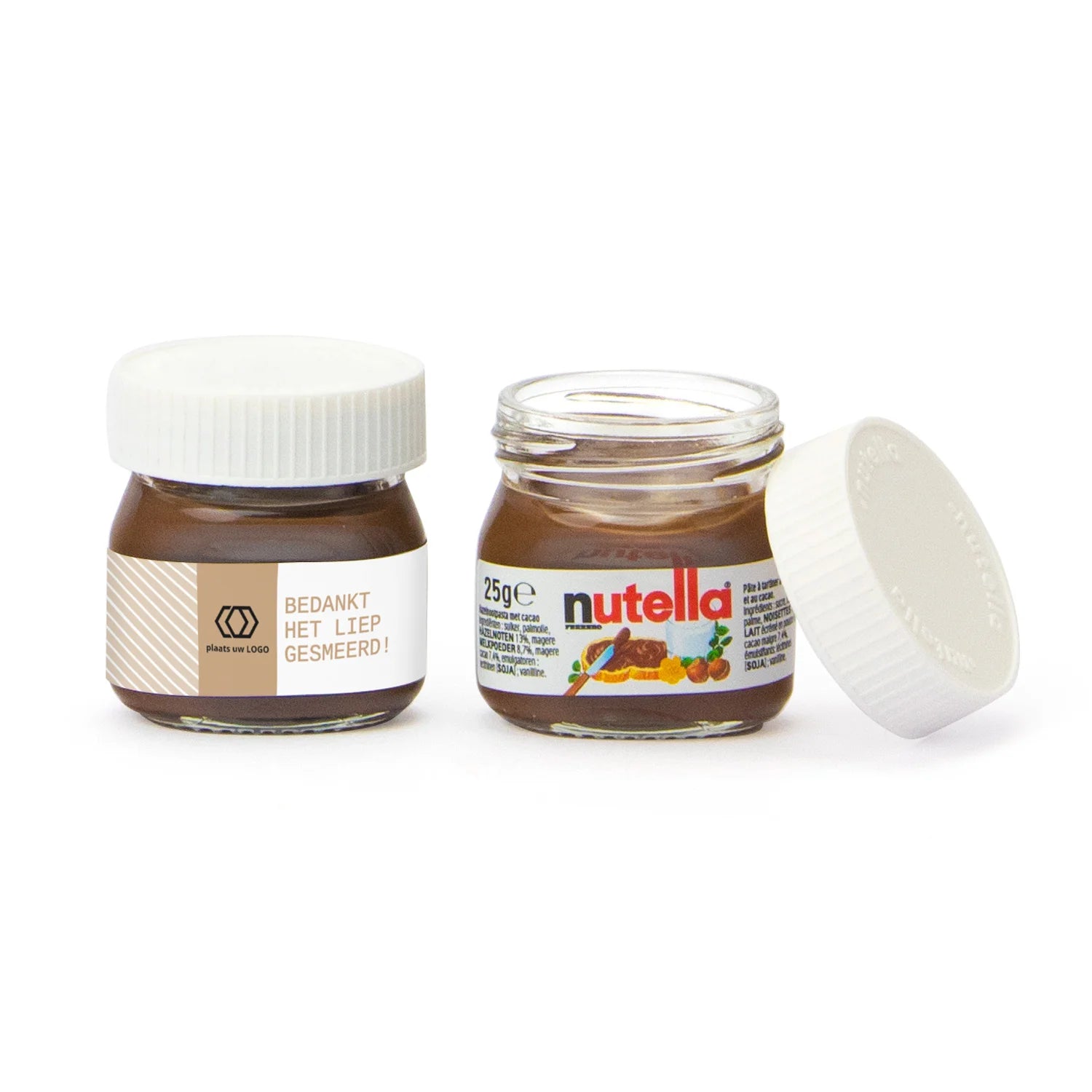 Mini potje nutella met eigen etiket - Zakelijk