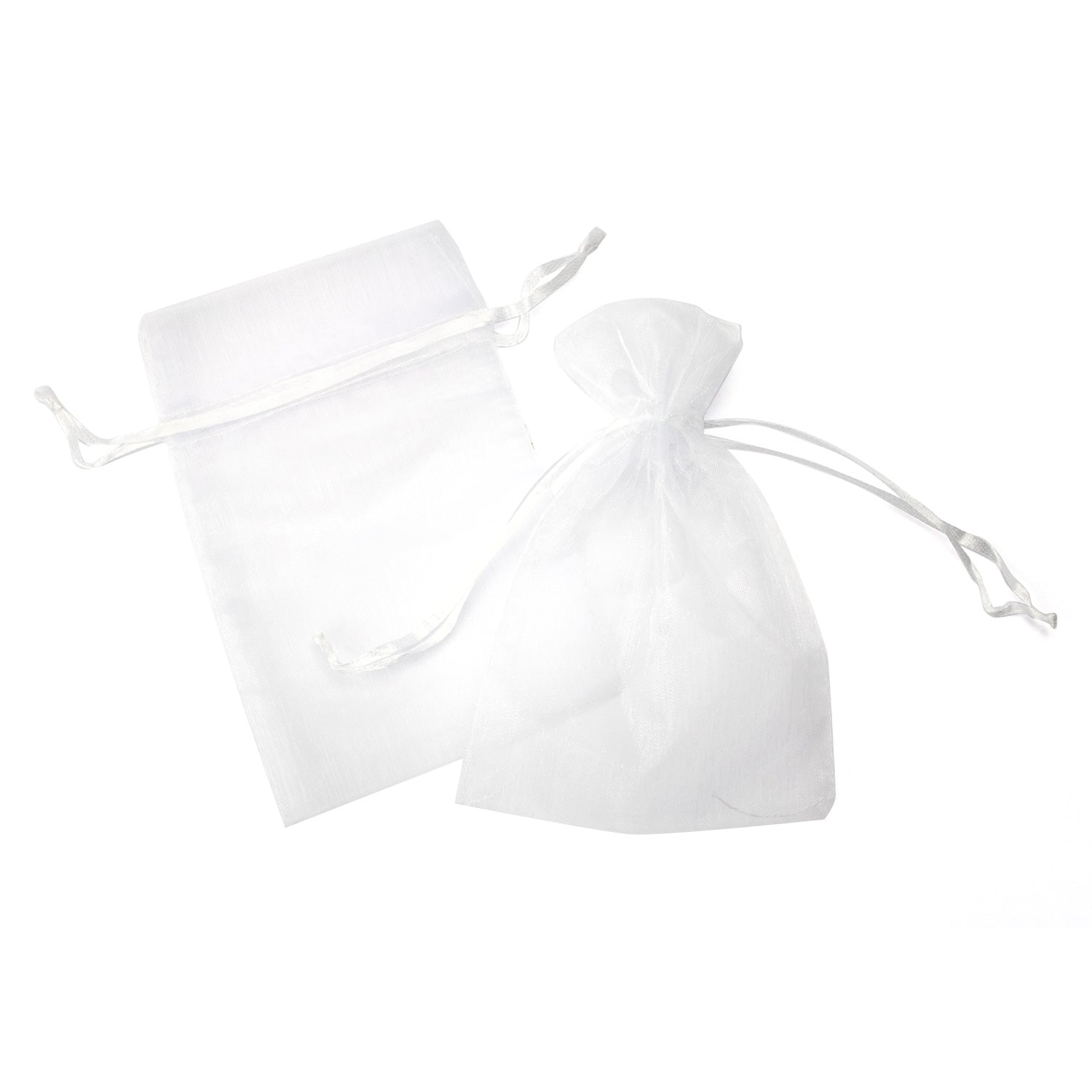 Organza zakjes wit 10cm x 15cm (25 stuks) - Bedankjes.nl