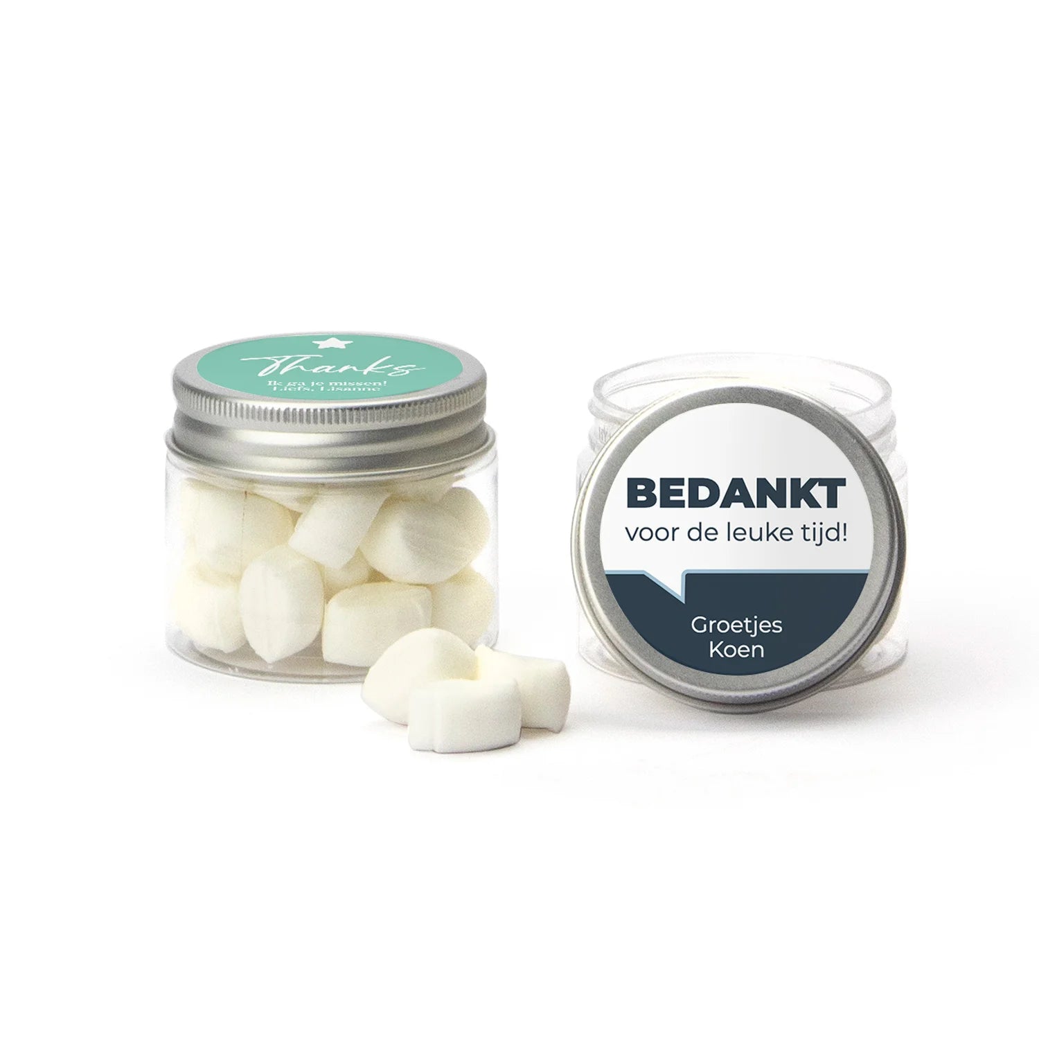 Mini potje met snoepjes - Afscheid Collega's - Bedankjes.nl