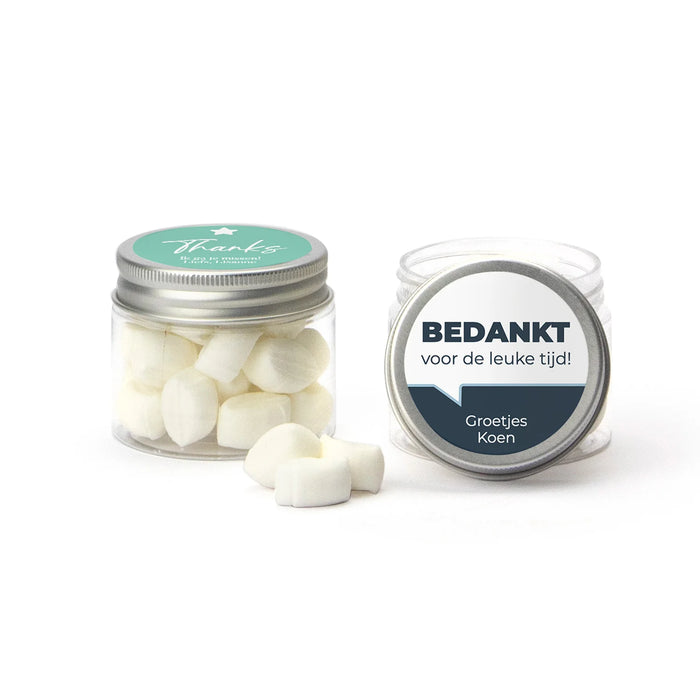 Mini potje met snoepjes - Afscheid Collega's Mini potje met snoepjes - Afscheid Collega's