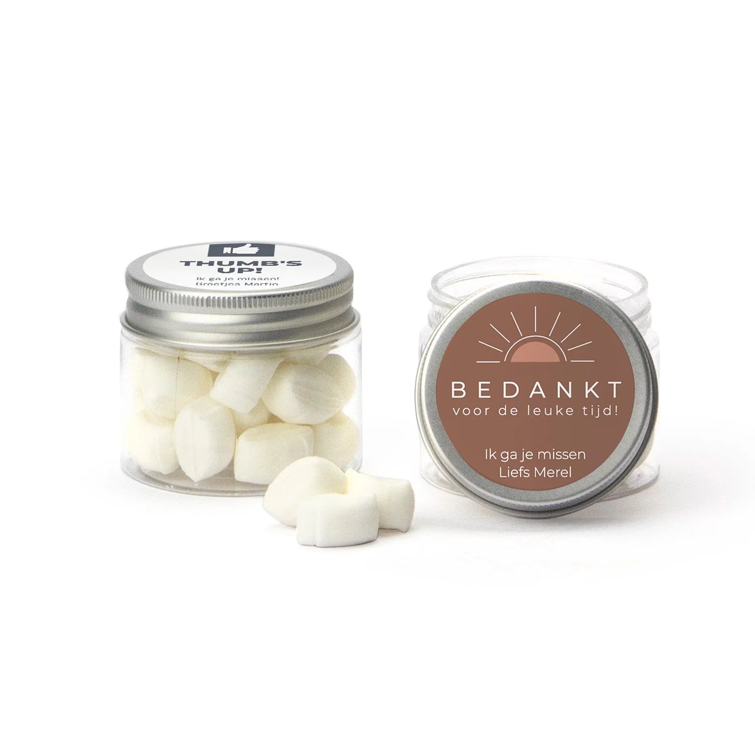 Mini potje met snoepjes - Afscheid Collega's - Bedankjes.nl