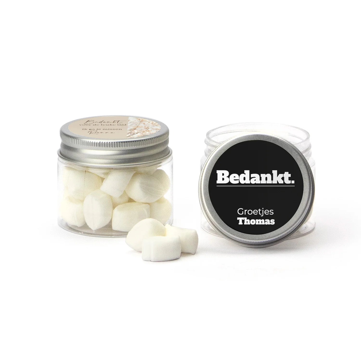 Mini potje met snoepjes - Afscheid Collega's - Bedankjes.nl