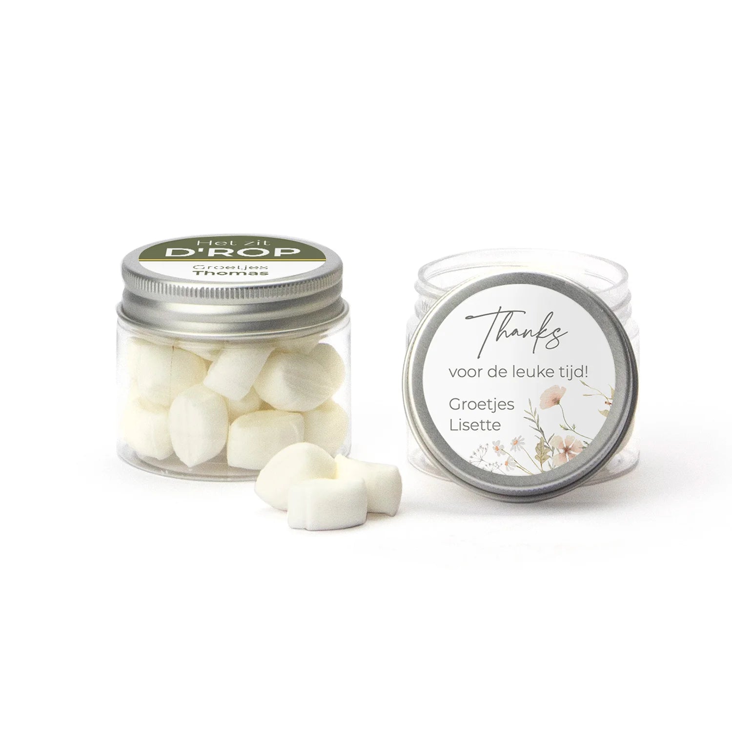 Mini potje met snoepjes - Afscheid Collega's - Bedankjes.nl