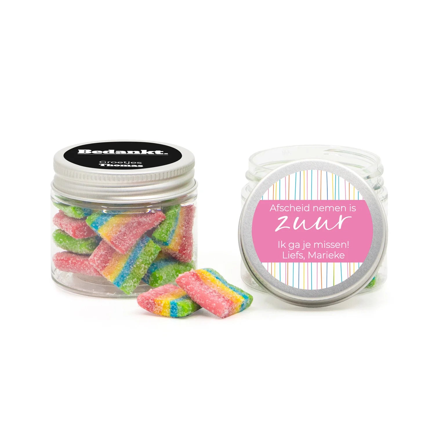 Afscheid nemen is zuur mini potje - Afscheid Collega's - Bedankjes.nl