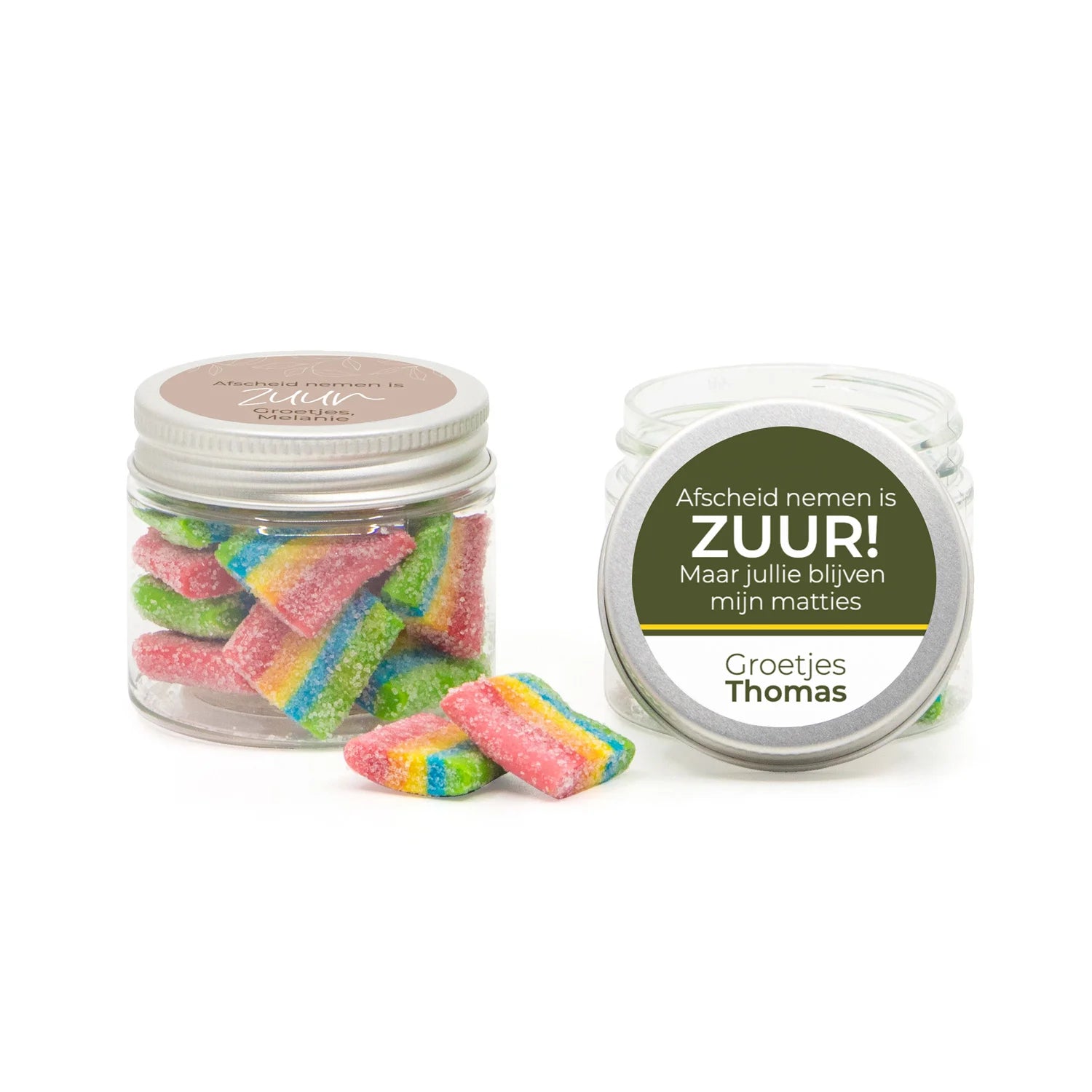 Afscheid nemen is zuur mini potje - Afscheid Collega's - Bedankjes.nl