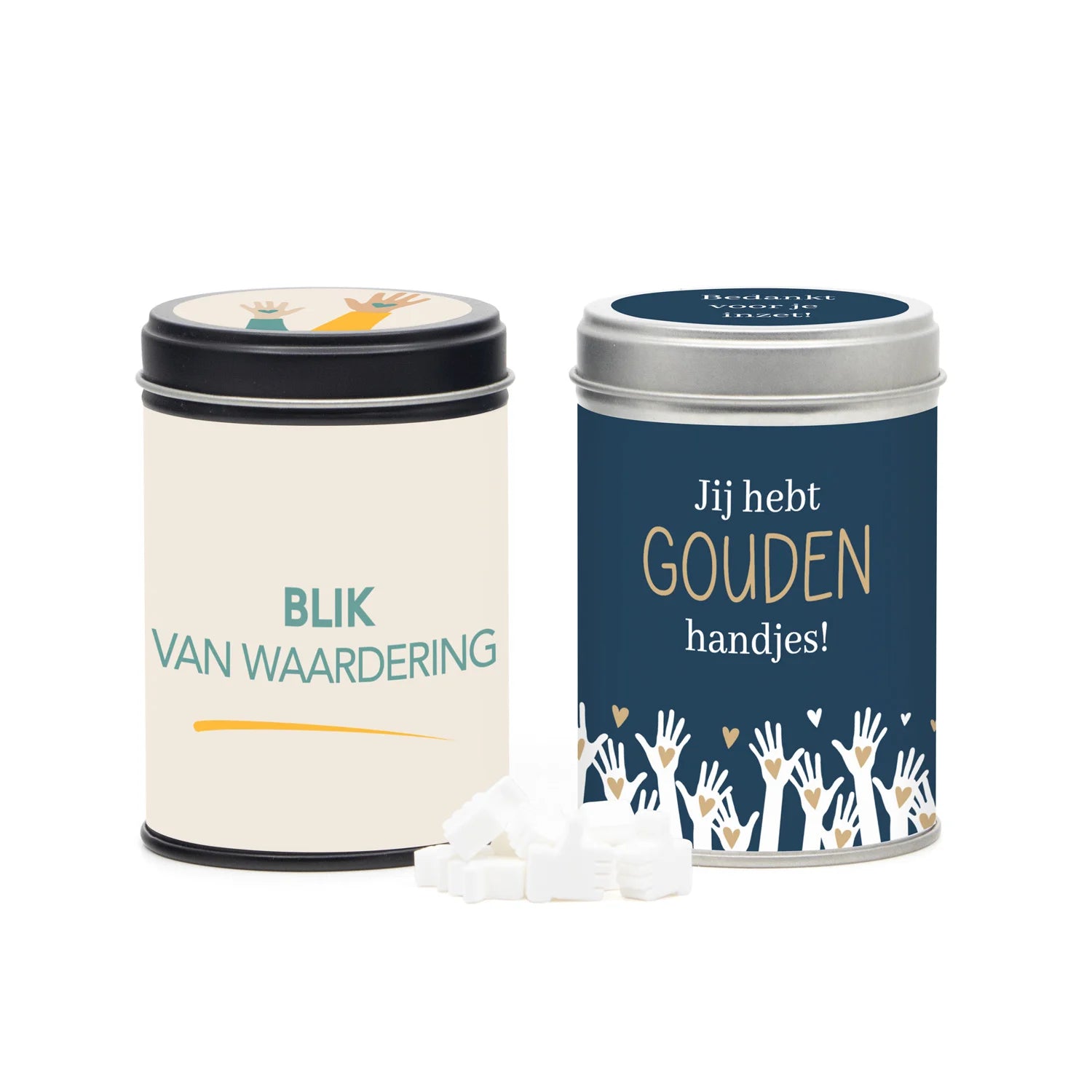 Blik met snoep en eigen wikkel - Zakelijk