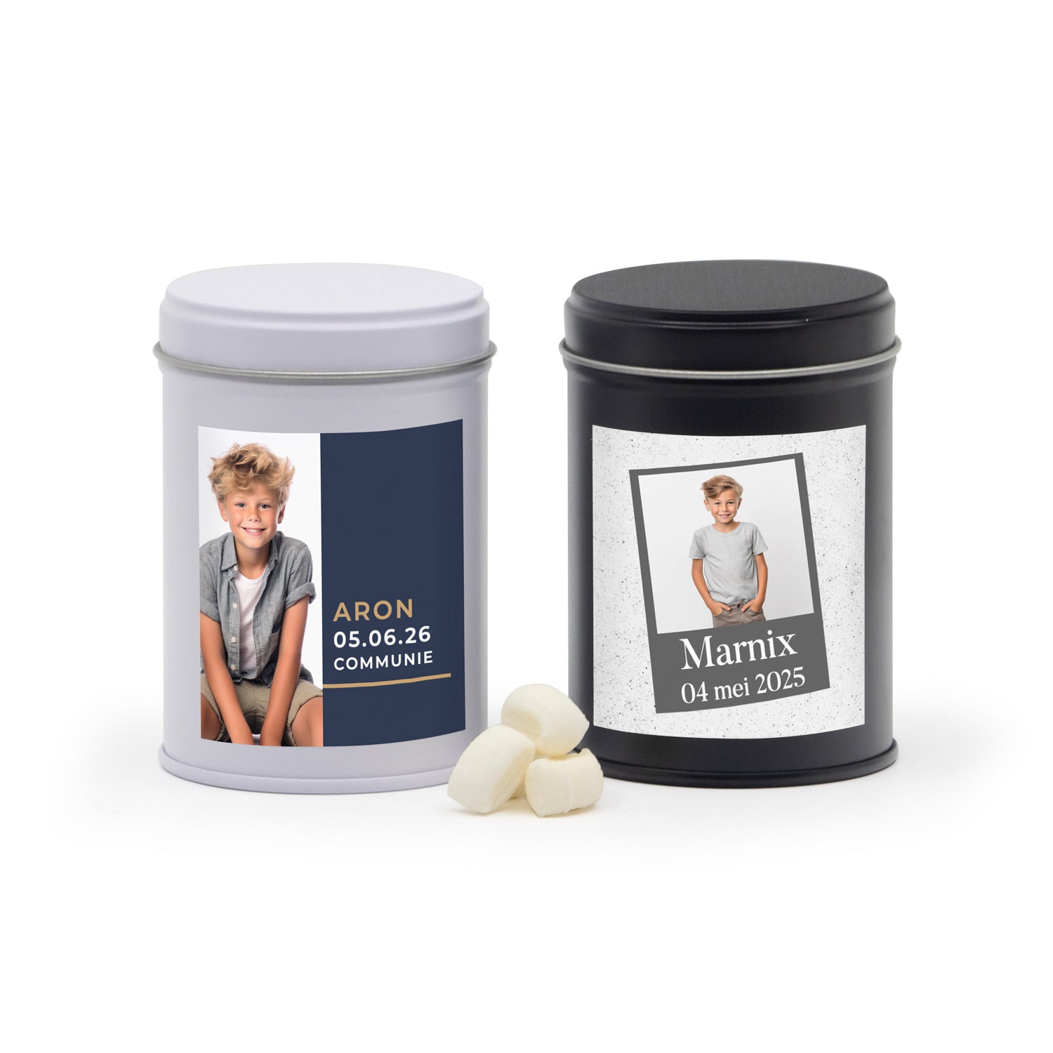 Blik met eigen etiket - Communie jongen - Bedankjes.nl