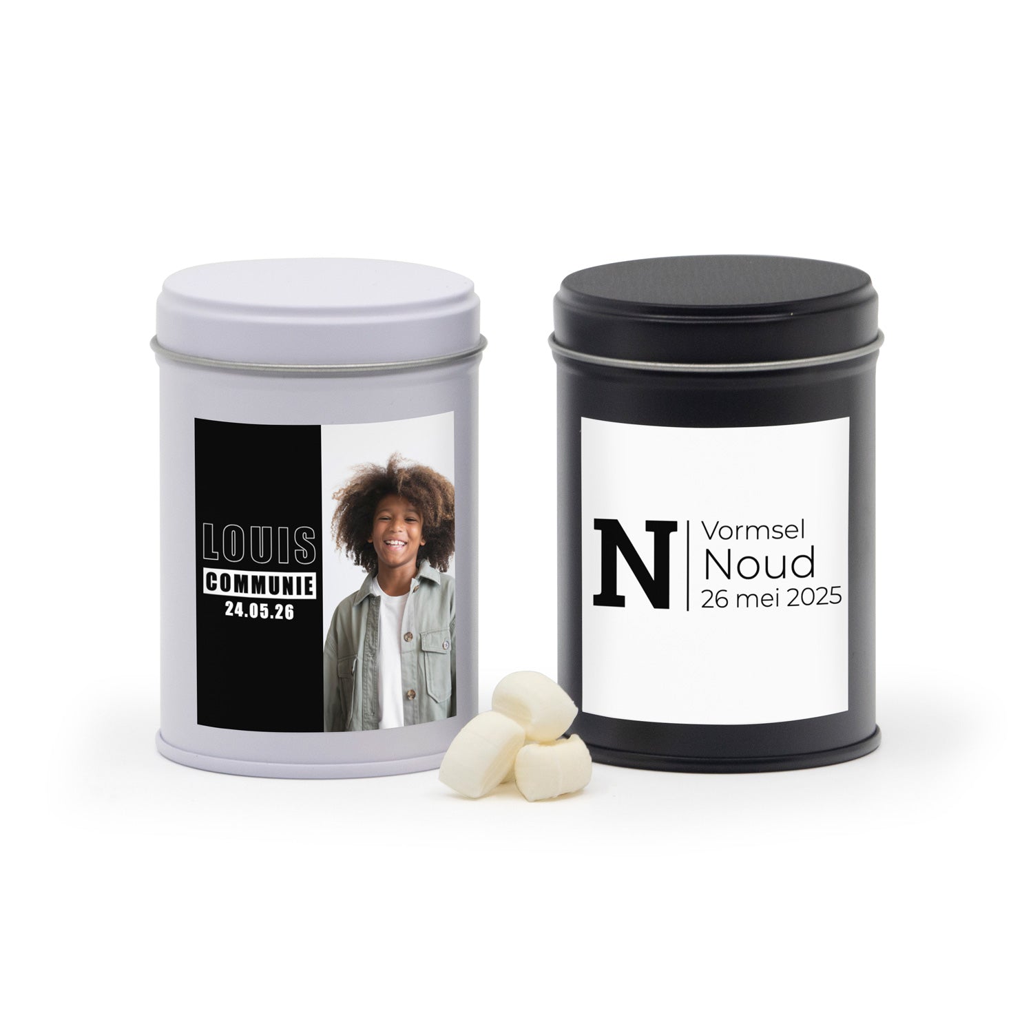 Blik met eigen etiket - Communie jongen - Bedankjes.nl