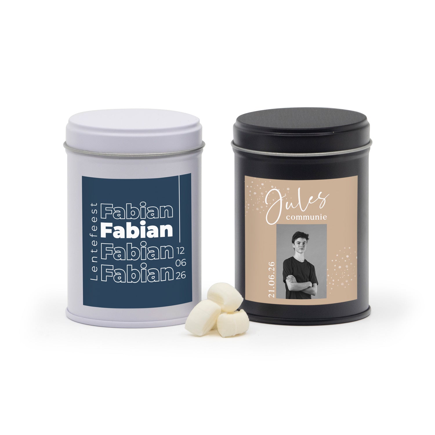 Blik met eigen etiket - Communie jongen - Bedankjes.nl