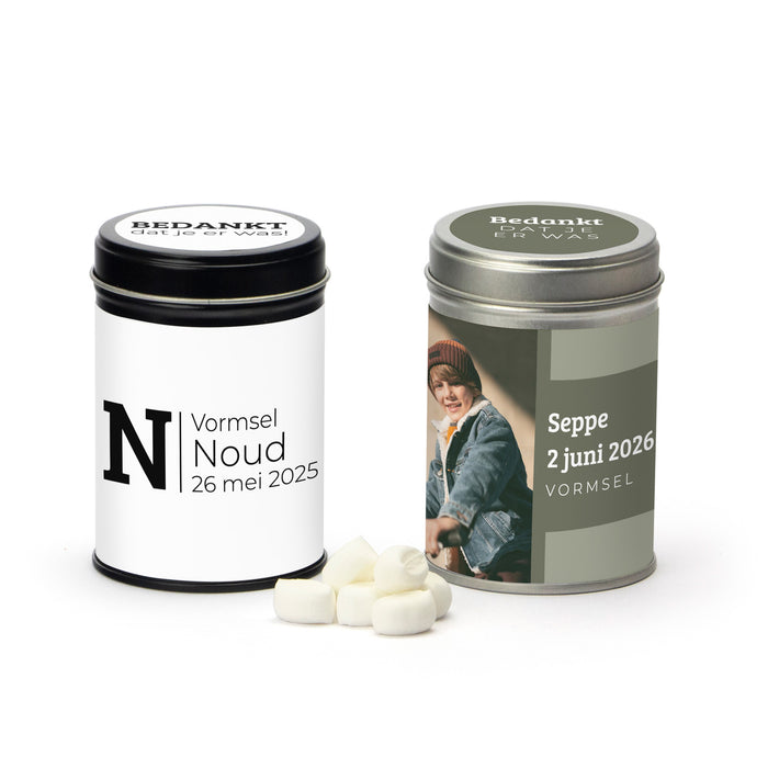 Blik met snoep - Communie jongens Blik met snoep - Communie jongens